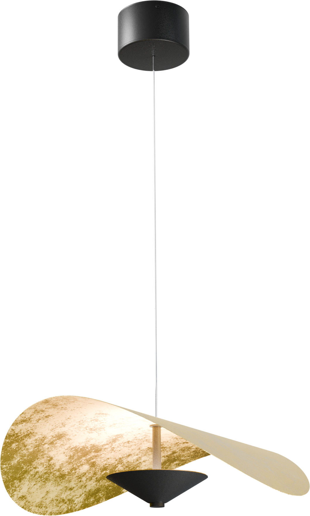 Lente HL LENTE Ø45CM BLACK/GOLDLEAF, CANOPY BLACK Ø13CM