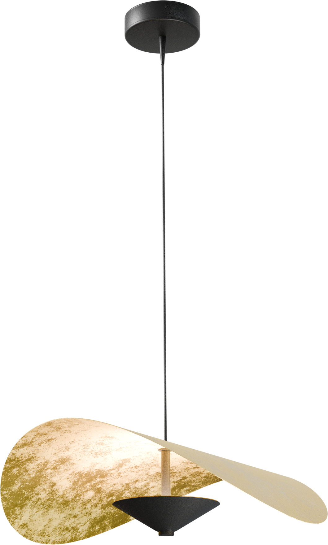 Lente HL LENTE Ø45CM BLACK/GOLDLEAF, CANOPY BLACK Ø10,8CM