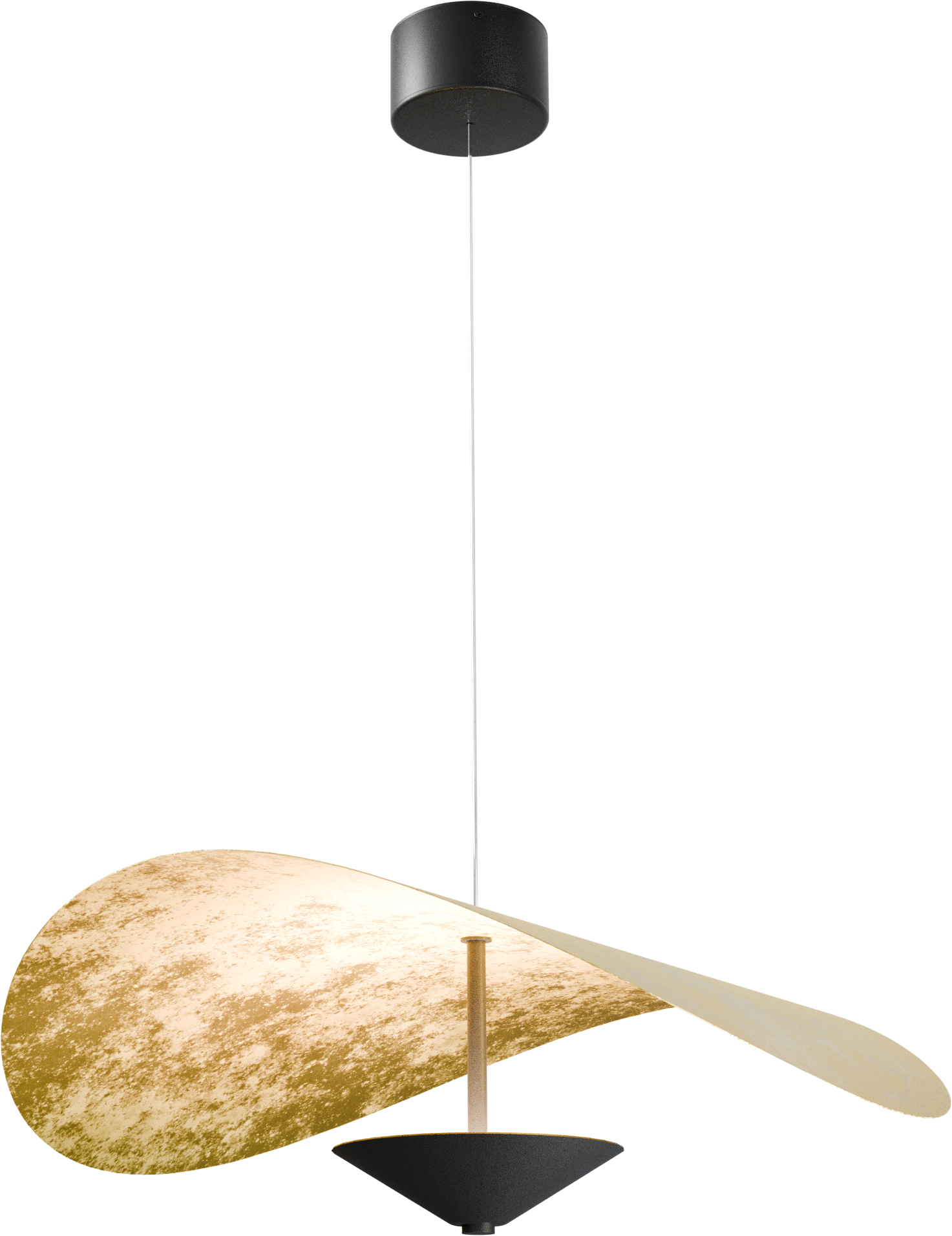 Lente HL LENTE Ø60CM BLACK/GOLDLEAF, CANOPY BLACK Ø13CM