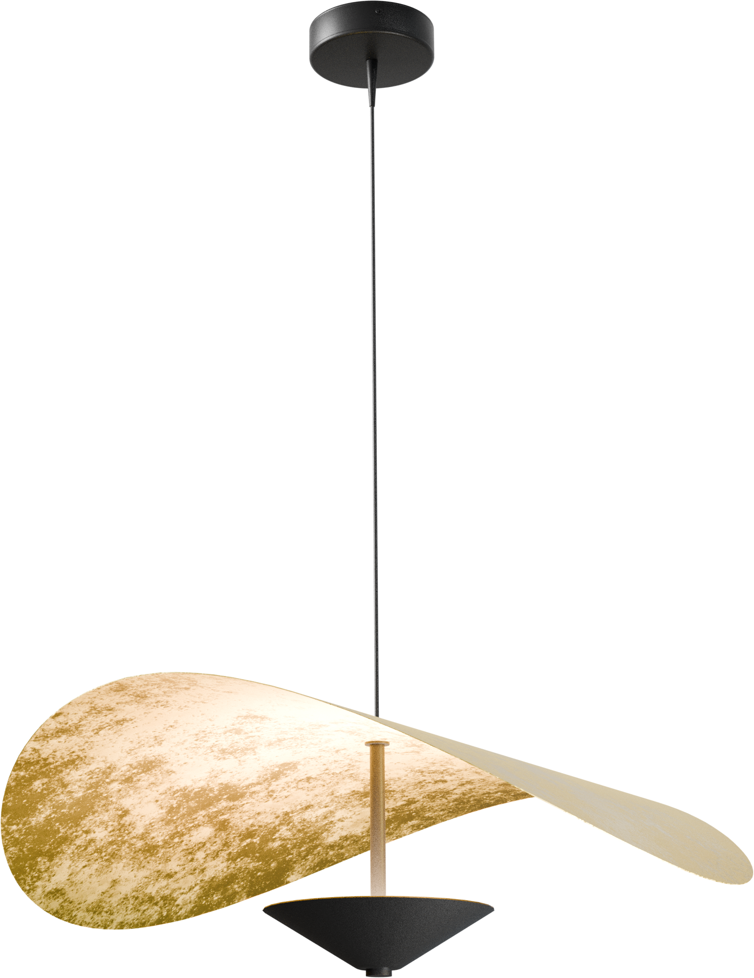 Lente HL LENTE Ø60CM BLACK/GOLDLEAF, CANOPY BLACK Ø10,8CM