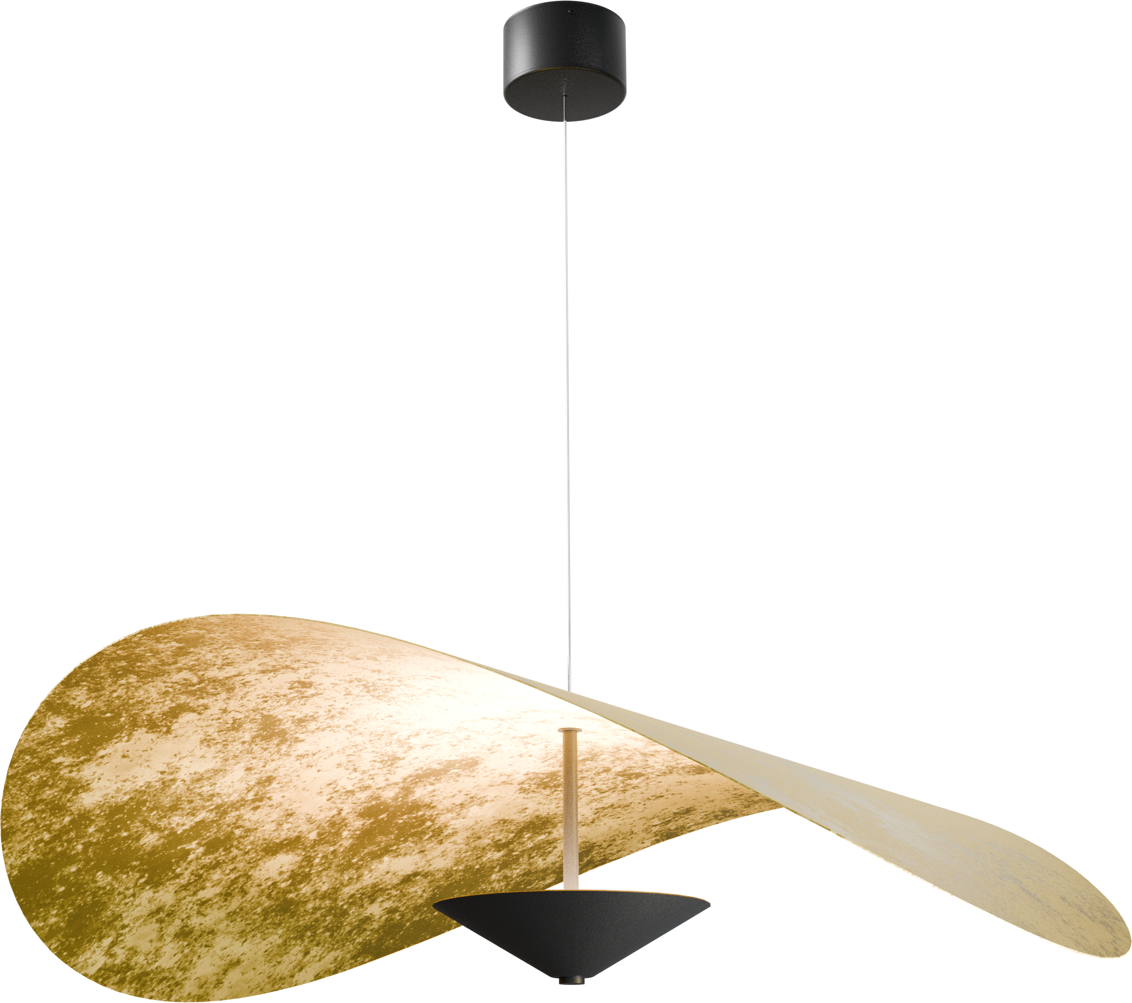 Lente HL LENTE Ø90CM BLACK/GOLDLEAF, CANOPY BLACK Ø13CM
