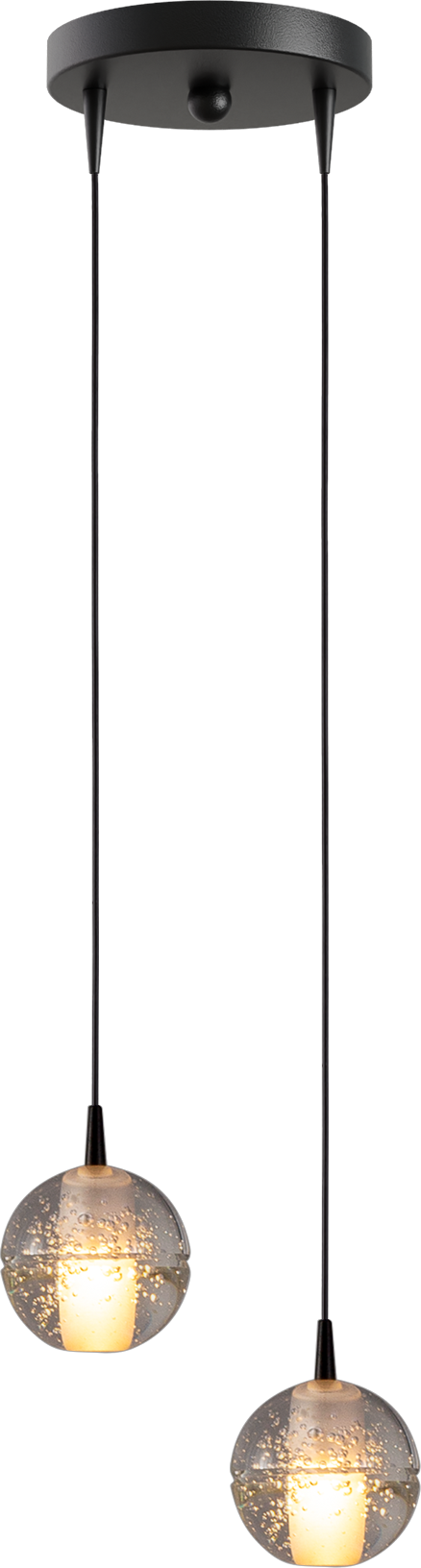 Bubbles HL BUBBLES 2-LIGHT, GLASS Ø10CM, BASE BLACK Ø17CM