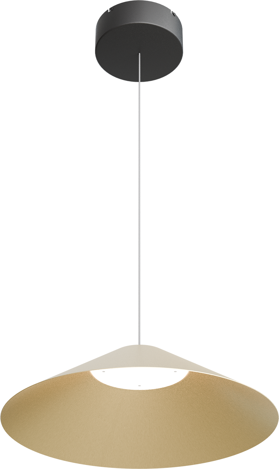 Ceppo HL CEPPO 1-LIGHT MATT GOLD Ø45CM, CANOPY BLACK Ø18CM