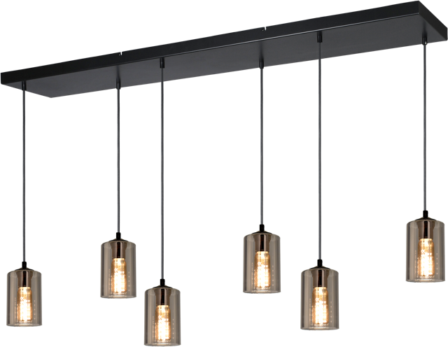 Napels HL NAPELS 6LTS MATT BLACK BEAM BLACK 130X25CM