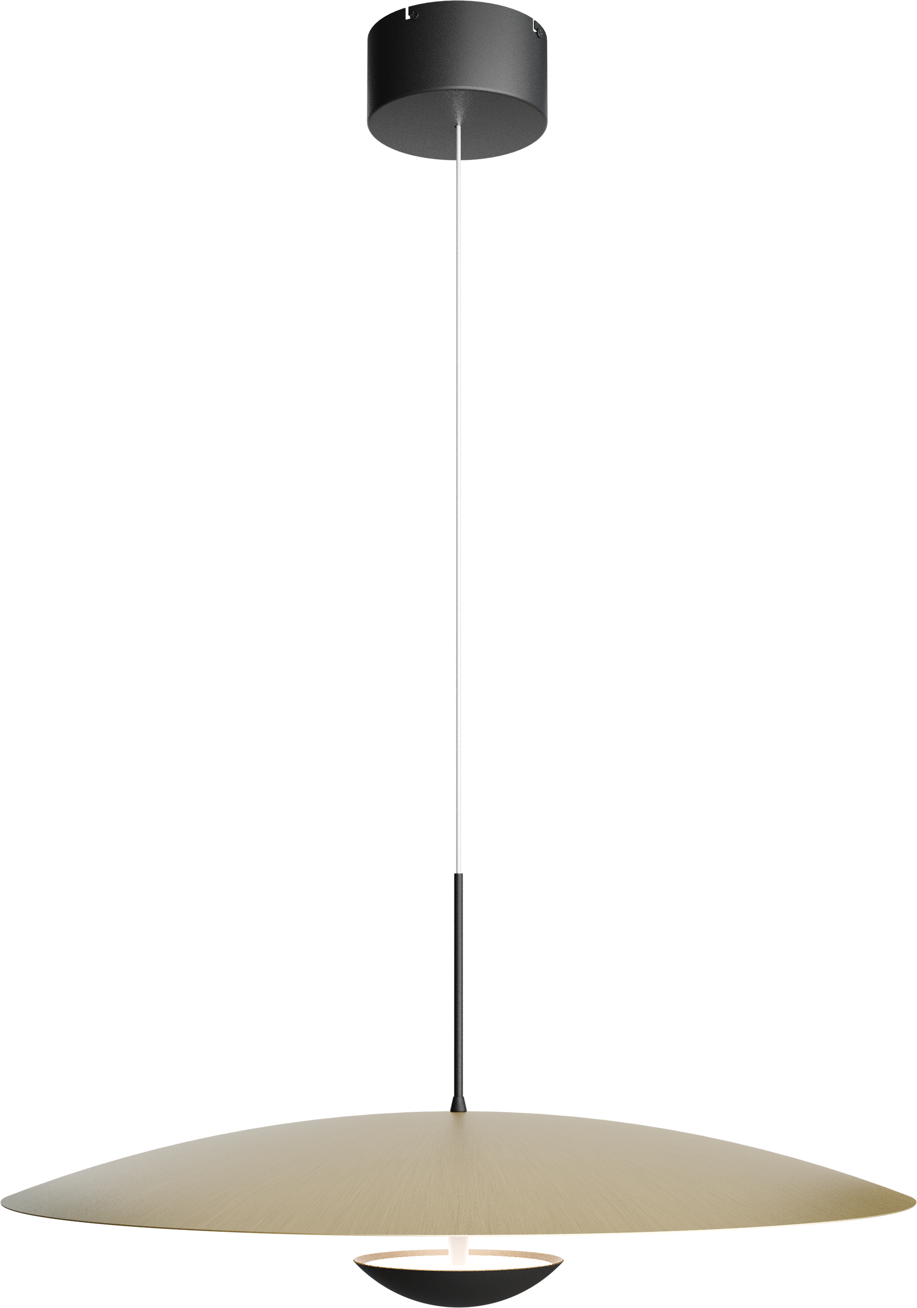 Scala HL SCALA 1-LIGHT MATT GOLD Ø60CM, CANOPY BLACK Ø13CM
