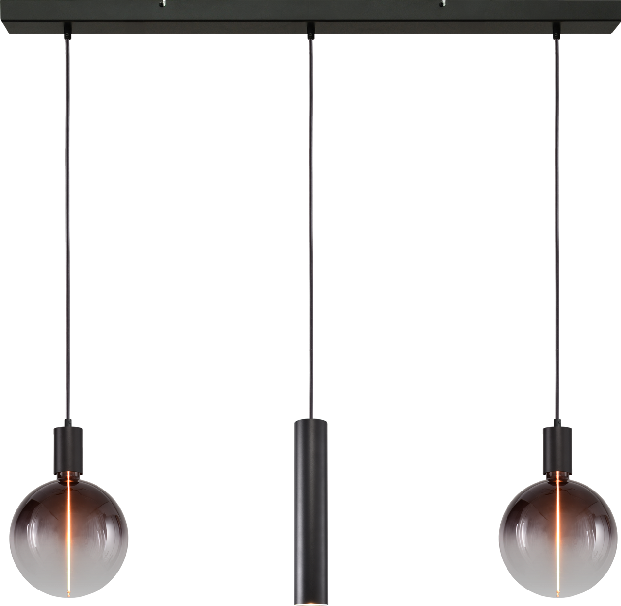 Tence HL TENCE E27 3-LIGHT BLACK, BEAM BLACK 100X8CM