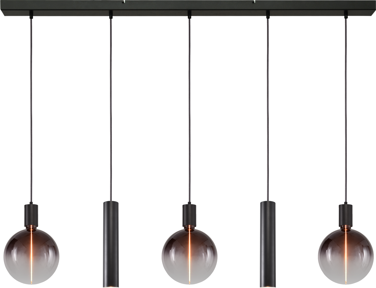 Tence HL TENCE E27 5-LIGHT BLACK, BEAM BLACK 130X8CM