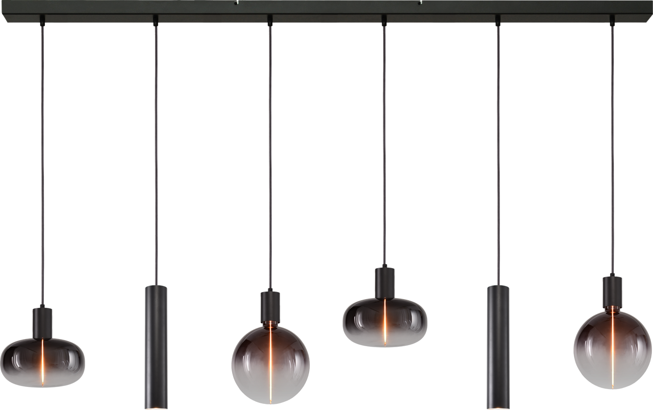 Tence HL TENCE E27 6-LIGHT BLACK, BEAM BLACK 160X8CM