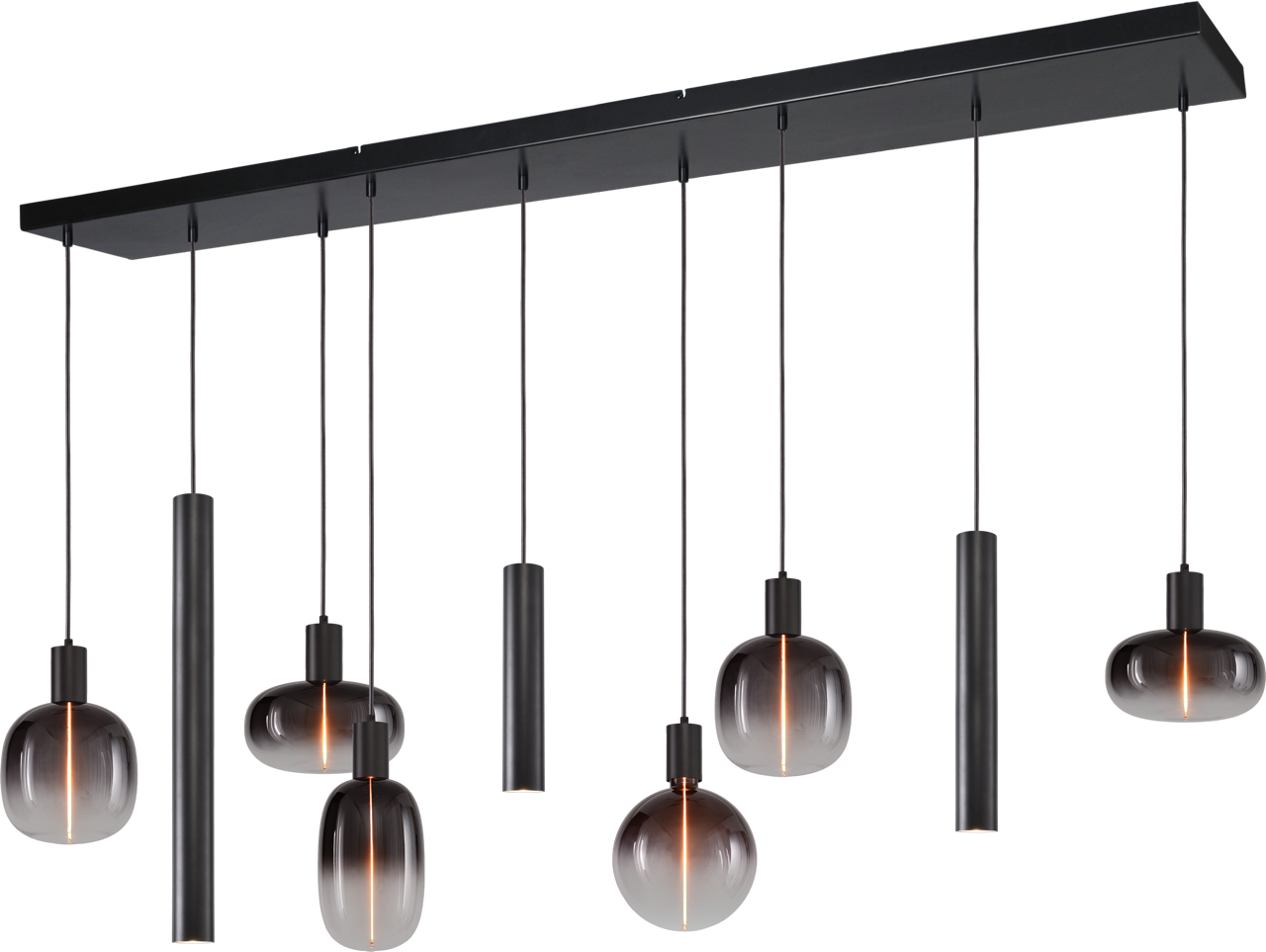 Tence HL TENCE E27 9-LIGHT BLACK, BEAM BLACK 160X25CM