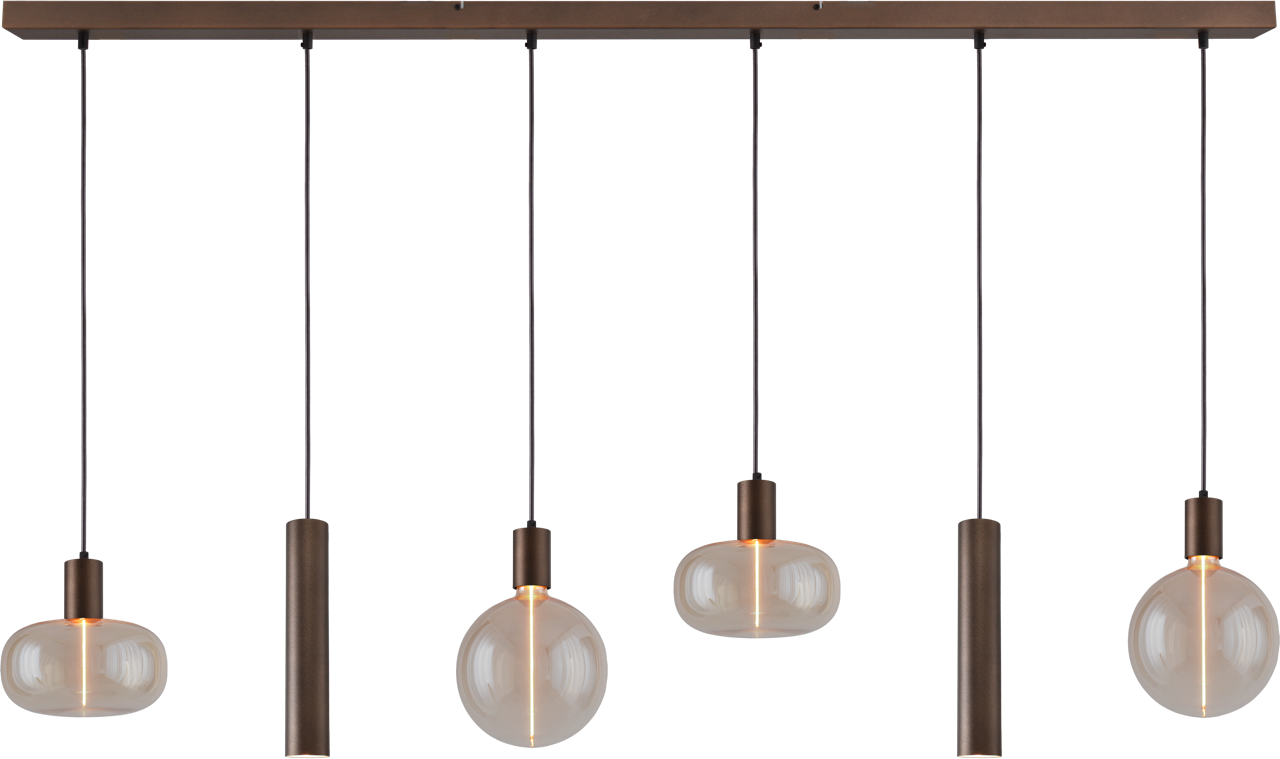 Tence HL TENCE E27 6-LIGHT CACAO, BEAM CACAO 160X8CM