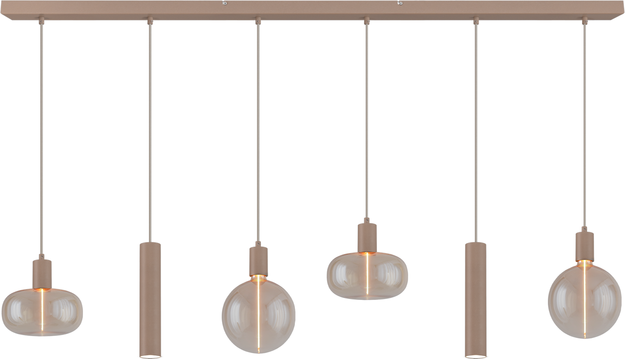 Tence HL TENCE E27 6-LIGHT BEIGE TERRA, BEAM BEIGE TERRA 160X8CM