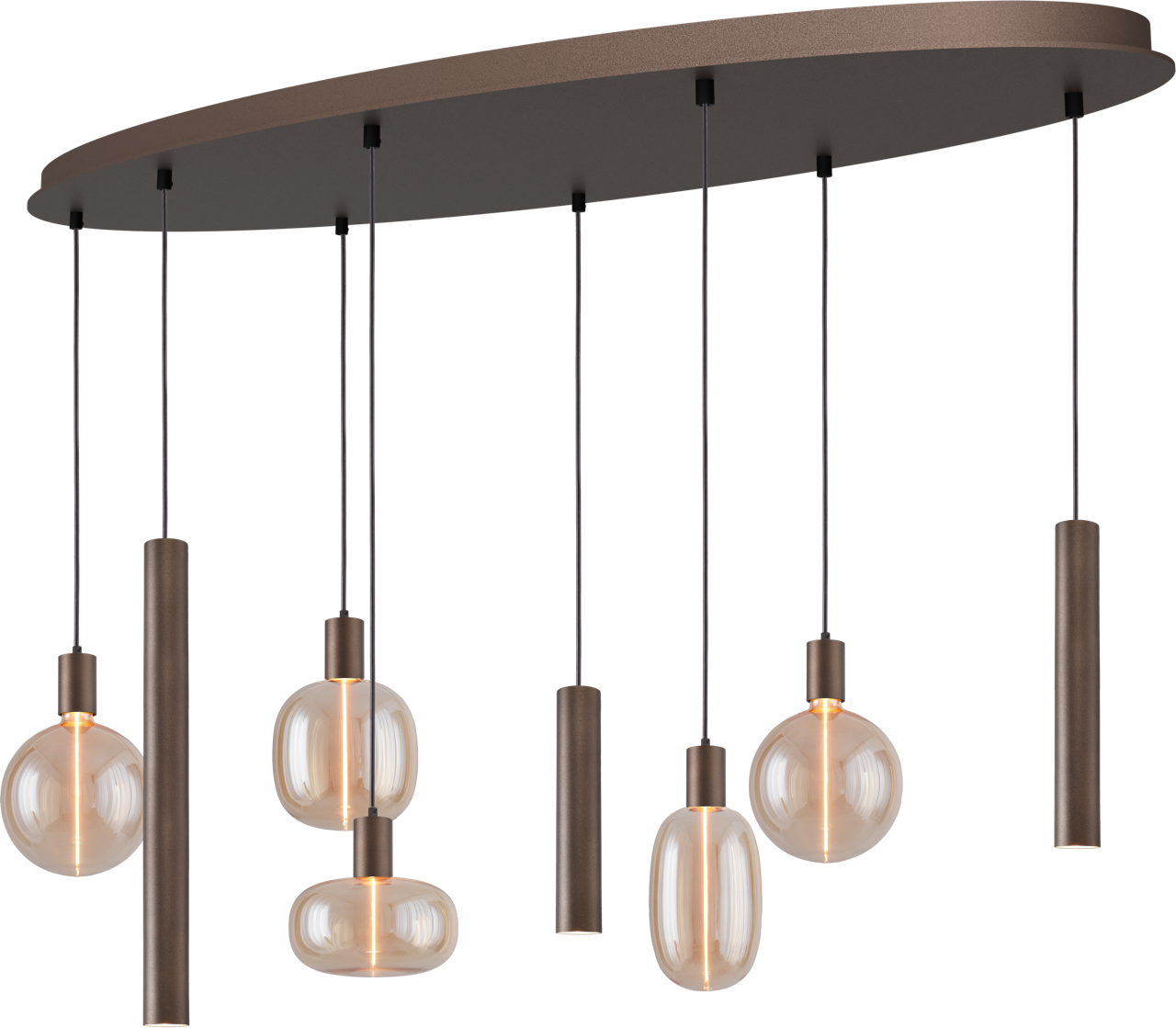 Tence HL TENCE E27 8-LIGHT CACAO, BEAM CACAO OVAL 130X50CM