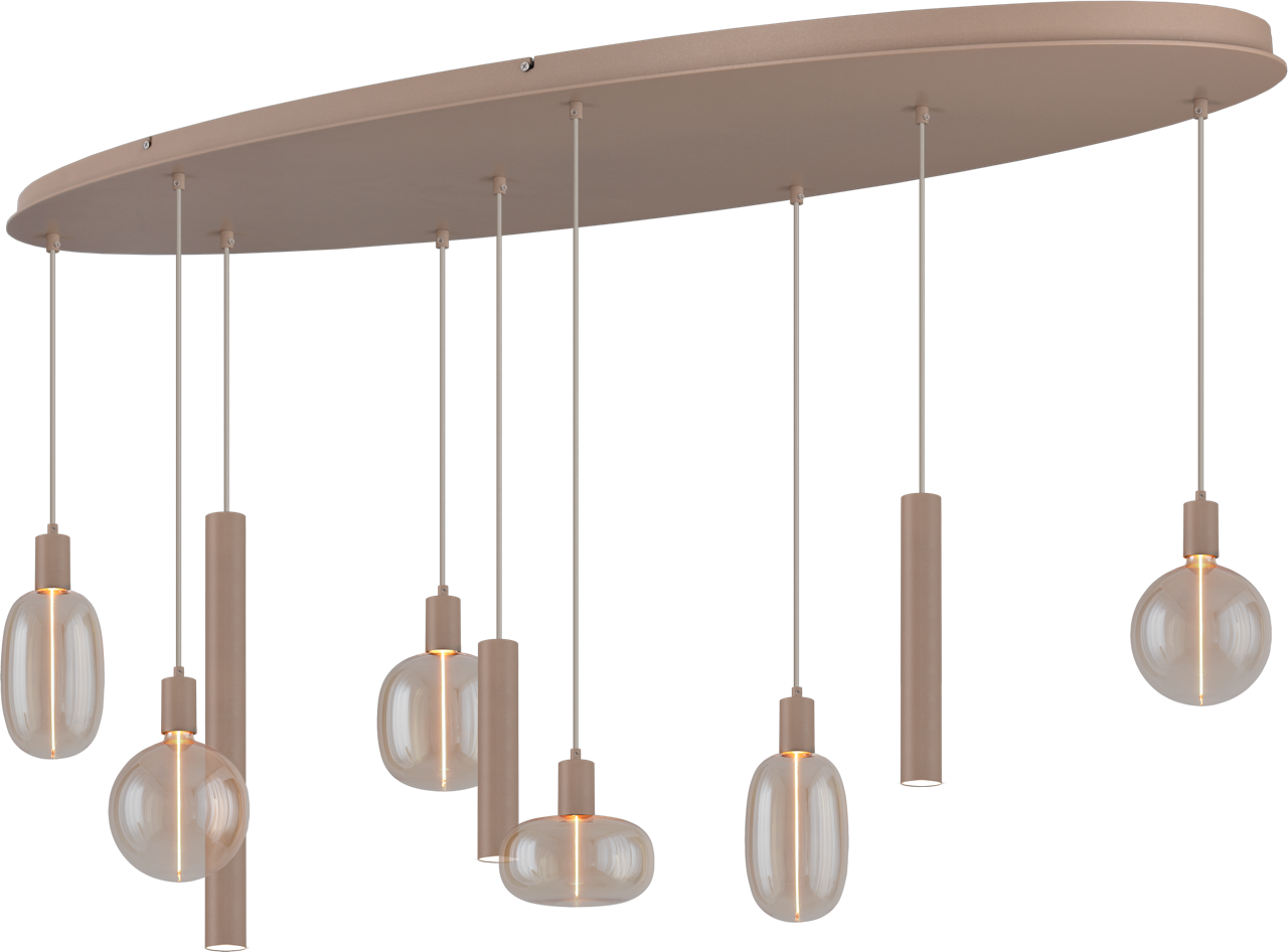 Tence HL TENCE E27 9-LIGHT BEIGE TERRA, BEAM BEIGE TERRA OVAL 160X60CM