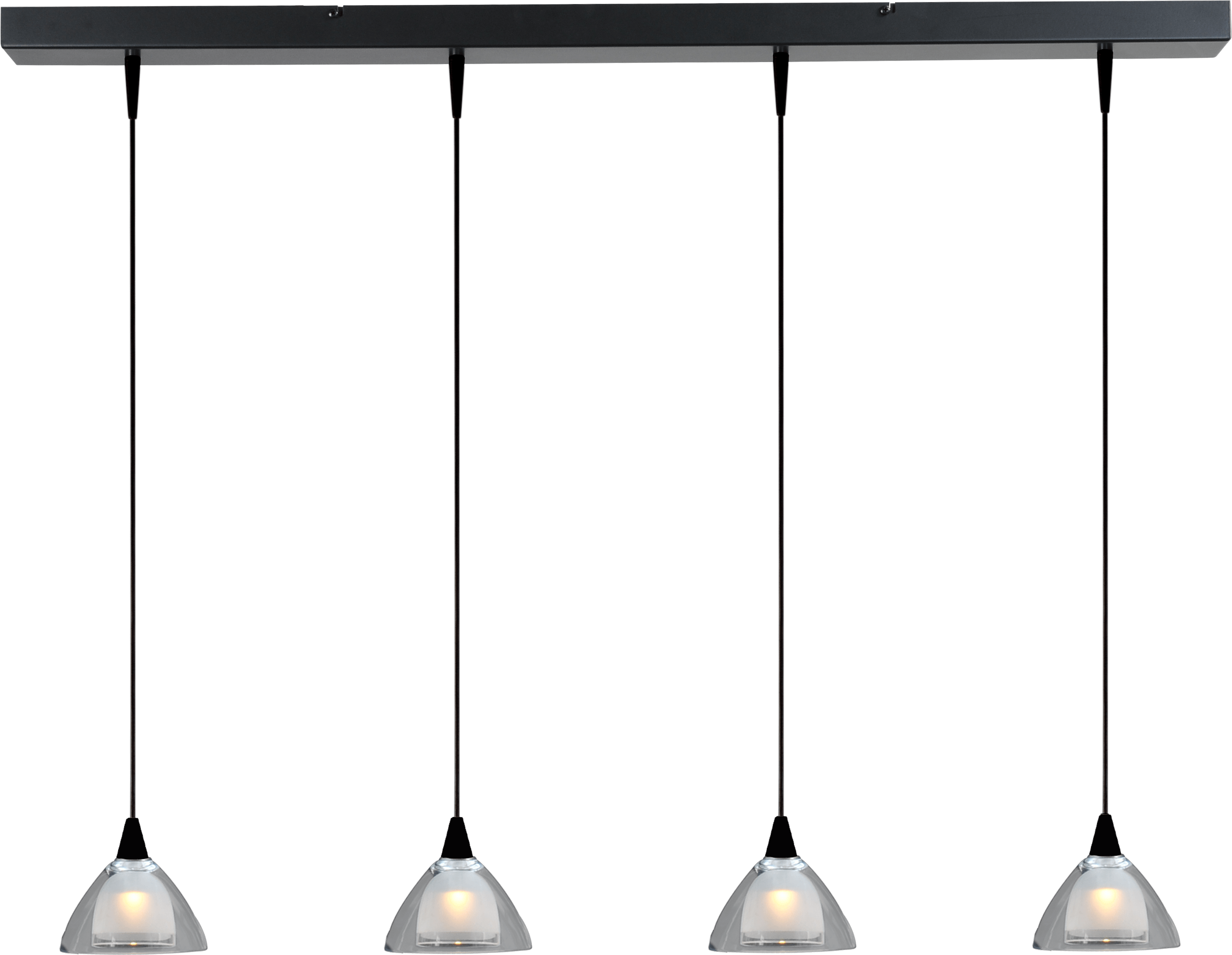 Caterina HL CATERINA 4-LIGHT BLACK , GLASS Ø12,5CM, BEAM BLACK 100X8CM