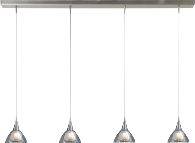 Caterina HL CATERINA 4-LIGHT MATT NICKEL, GLASS Ø12,5CM, BEAM MATT NICKEL 100X8CM