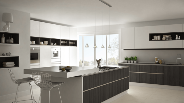 Caterina HL CATERINA 4-LIGHT MATT NICKEL, GLASS Ø12,5CM, BEAM MATT NICKEL 100X8CM