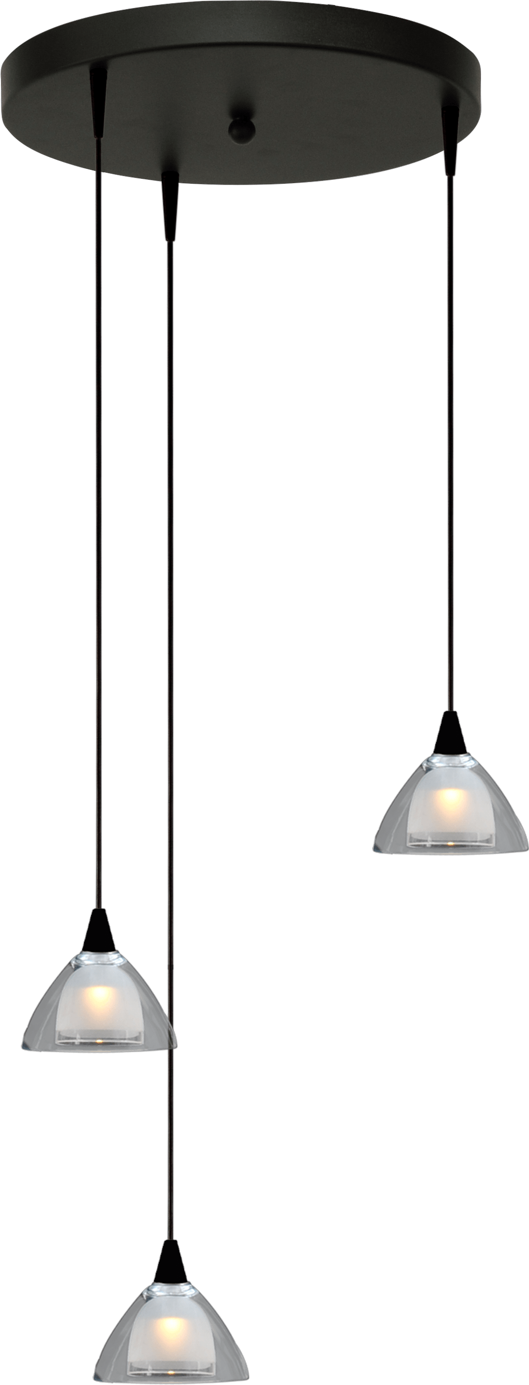 Caterina HL CATERINA 3-LIGHT BLACK, GLASS Ø12,5CM, BASE BLACK Ø35CM
