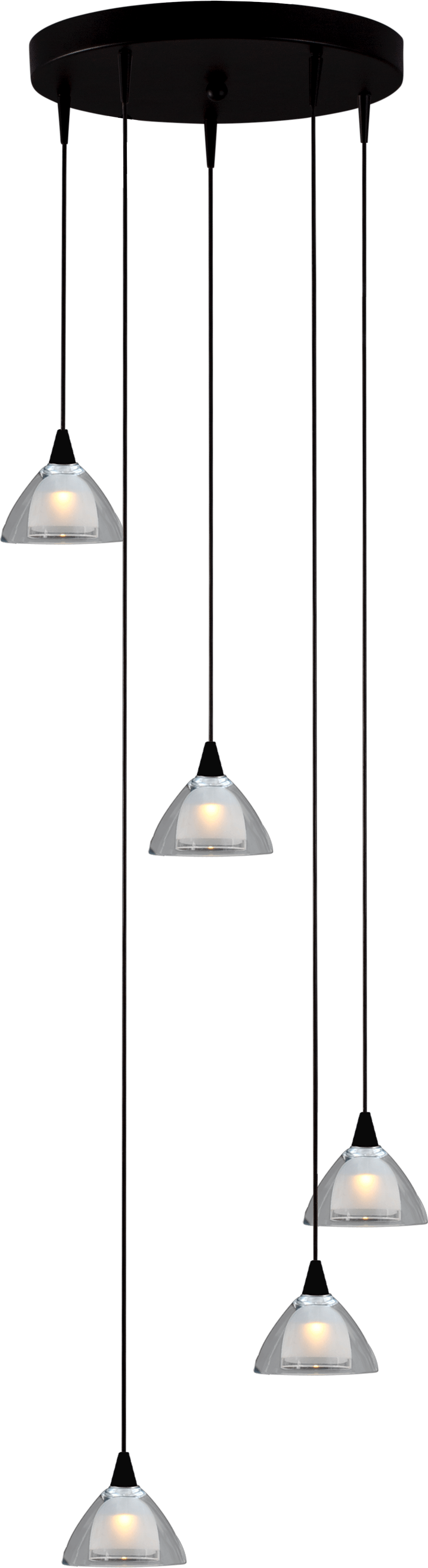 Caterina HL CATERINA 5-LIGHT BLACK, GLASS Ø12,5CM, BASE BLACK Ø35CM