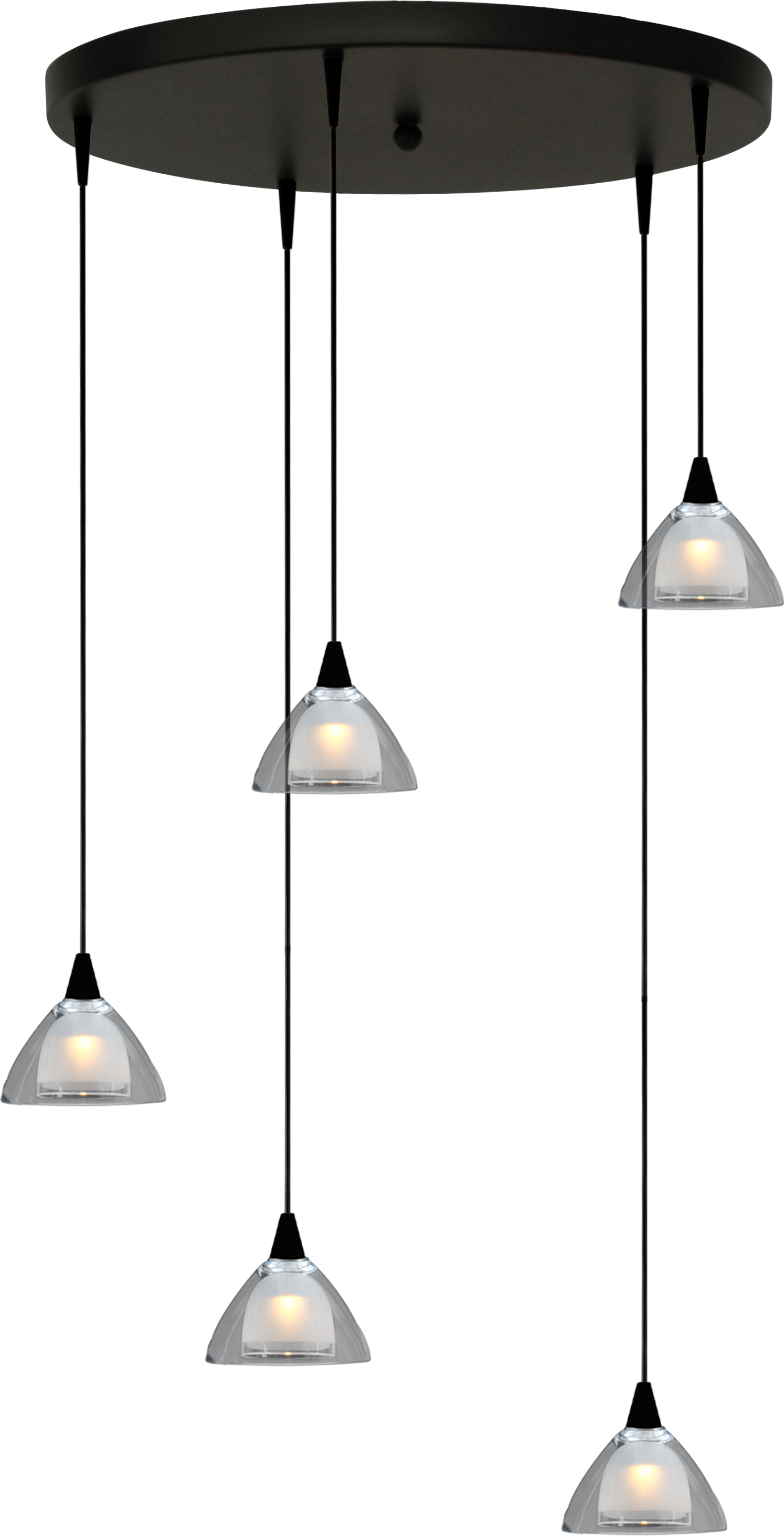 Caterina HL CATERINA 5-LIGHT BLACK, GLASS Ø12,5CM, BASE BLACK Ø50CM