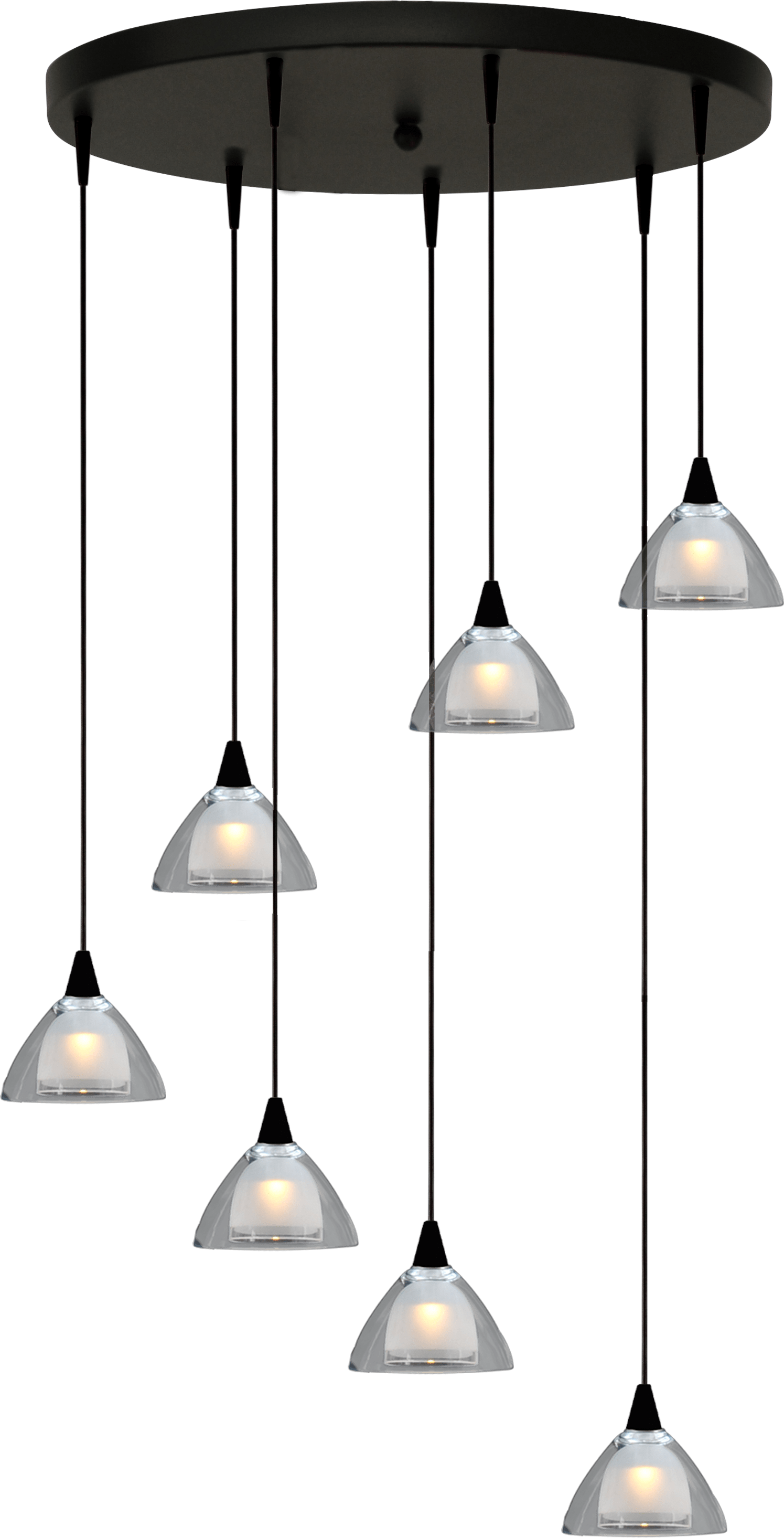 Caterina HL CATERINA 7-LIGHT BLACK, GLASS Ø12,5CM, BASE BLACK Ø50CM