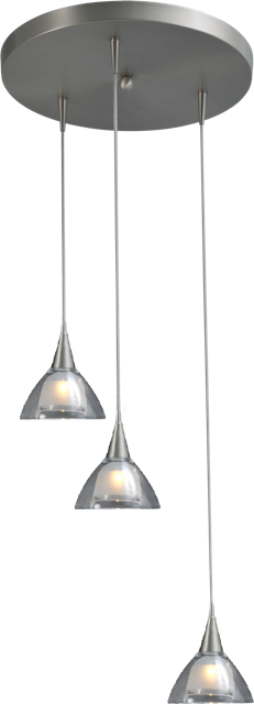 Caterina HL CATERINA 3-LIGHT MATT NICKEL, GLASS Ø12,5CM, BASE MATT NICKEL Ø35CM