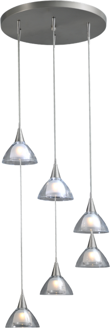 Caterina HL CATERINA 6-LIGHT MATT NICKEL, GLASS Ø12,5CM, BASE MATT NICKEL Ø35CM