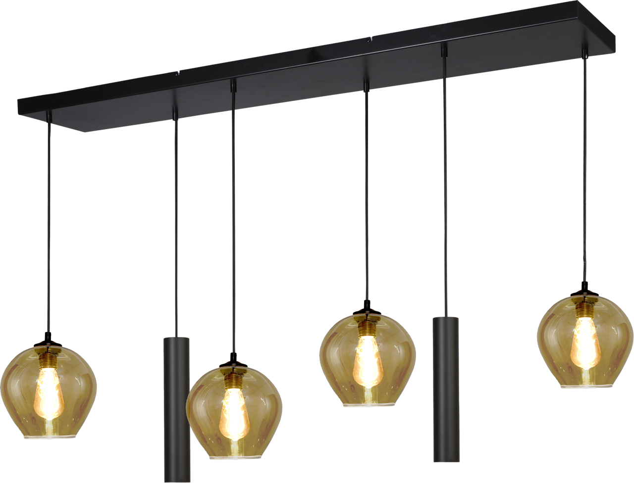 Quinto HL QUINTO 6-LIGHT MATT BLACK BEAM 130X25CM