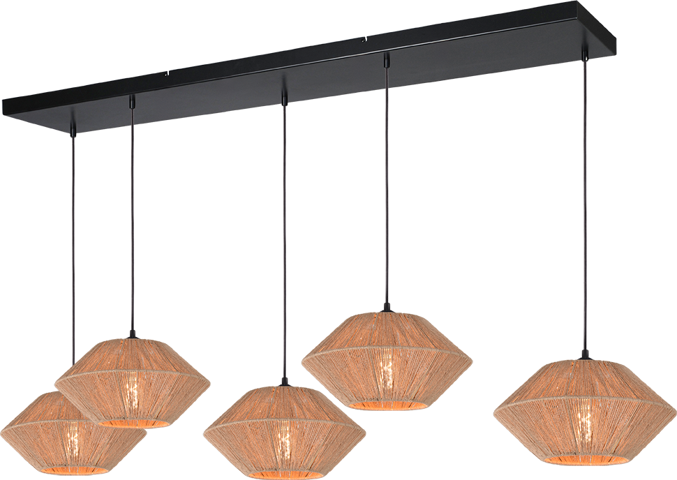 Bicono HL BICONO 5-LIGHT MATT BLACK, BEAM BLACK 130X25CM