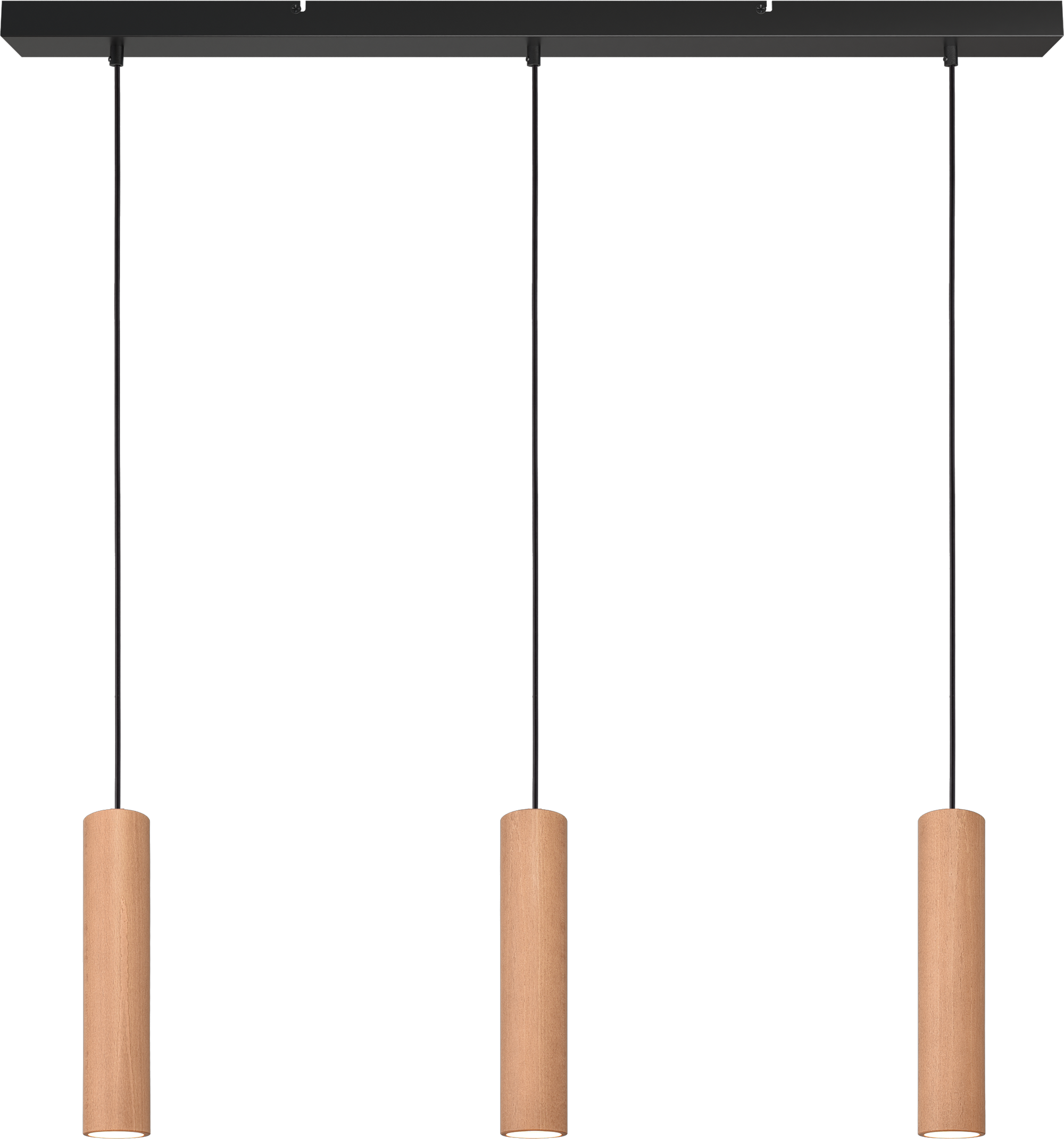 Tubino HL TUBINO 3-LIGHT NATURAL OAK, BEAM BLACK 100X8CM,