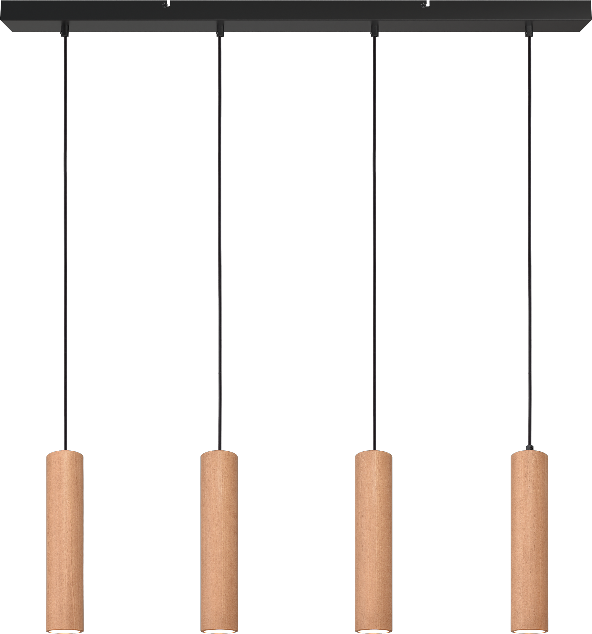 Tubino HL TUBINO 4-LIGHT NATURAL OAK, BEAM BLACK 100X8CM,