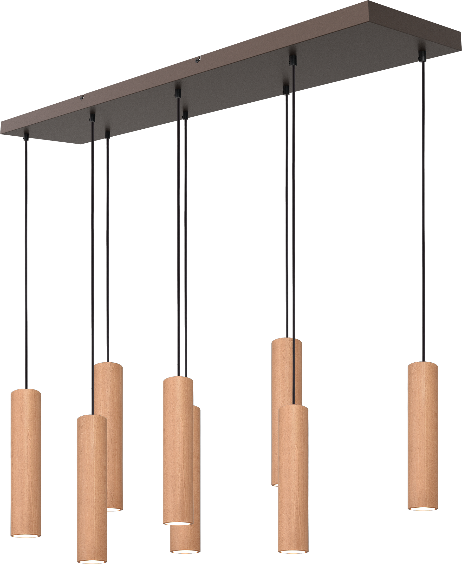 Tubino HL TUBINO 8-LIGHT NATURAL OAK, BEAM CACAO 130X25CM,