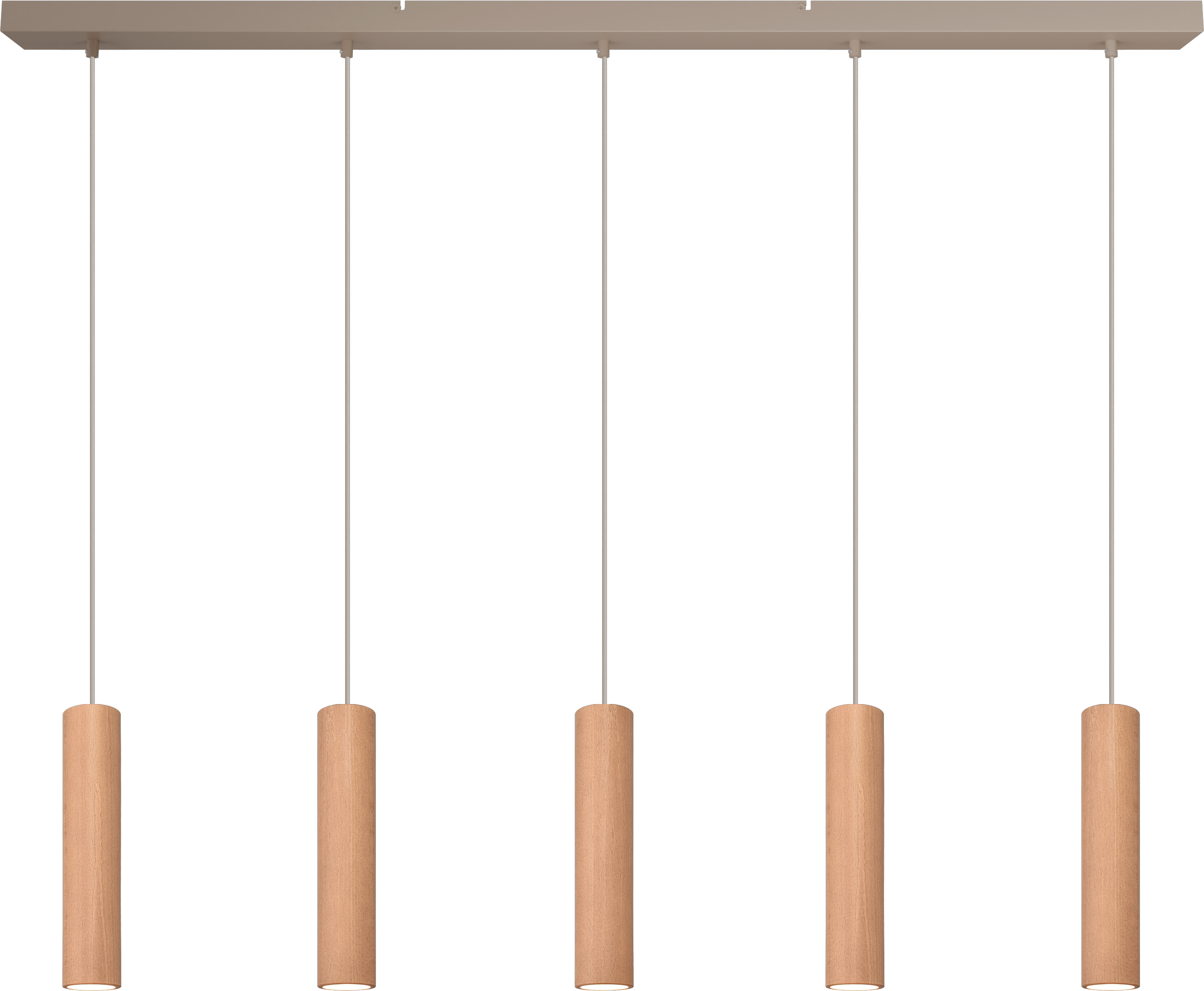 Tubino HL TUBINO 5-LIGHT NATURAL OAK, BEAM BEIGE TERRA 130X8CM,