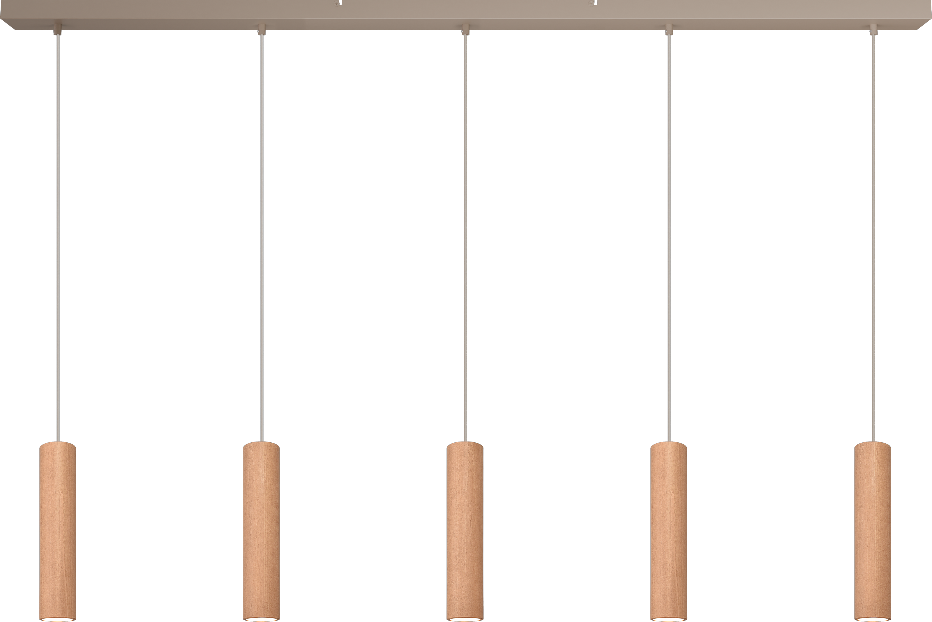 Tubino HL TUBINO 5-LIGHT NATURAL OAK, BEAM BEIGE TERRA 160X8CM,