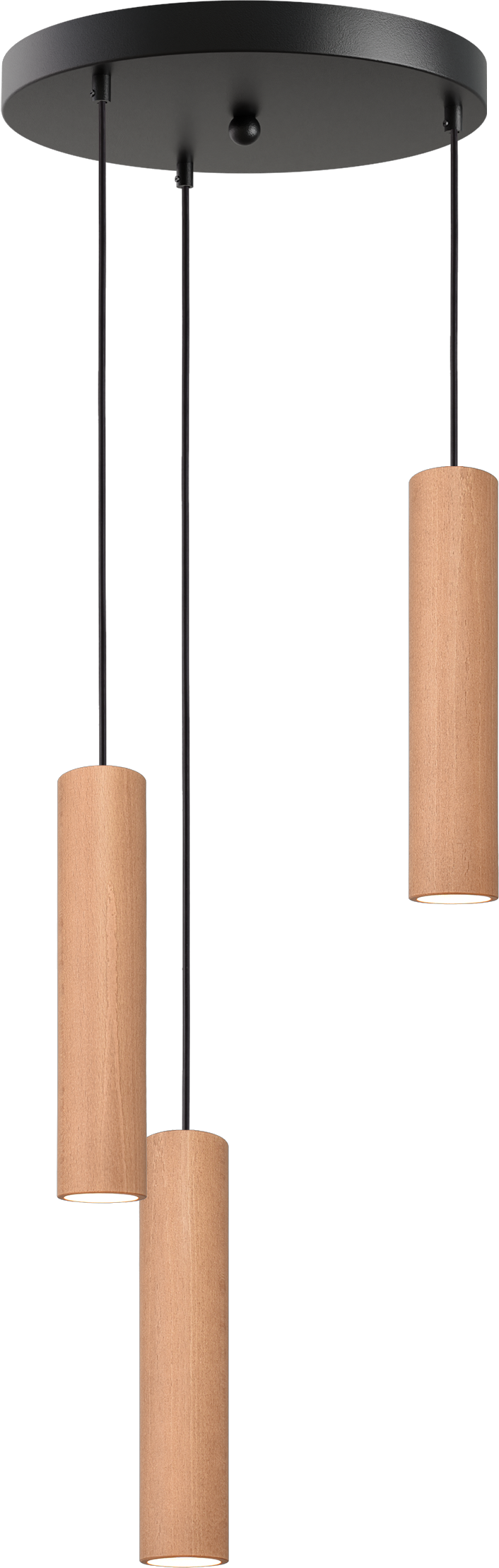 Tubino HL TUBINO 3-LIGHT NATURAL OAK, BASE BLACK Ø35CM,