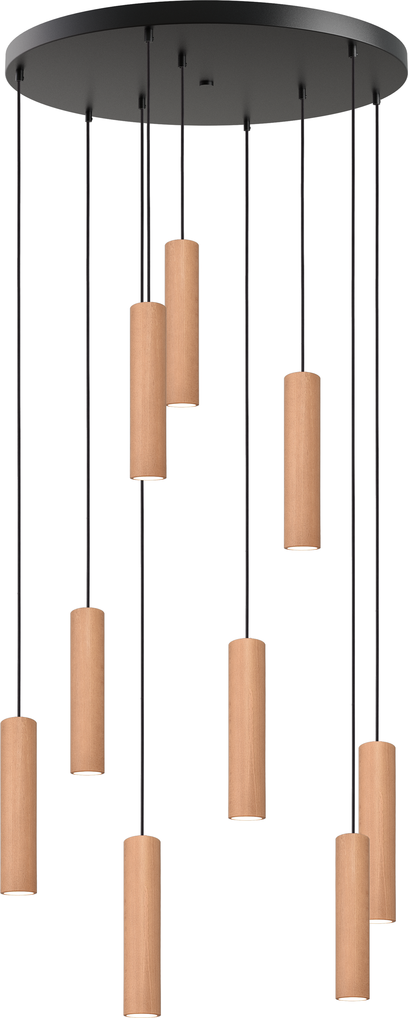 Tubino HL TUBINO 6+3-LIGHT NATURAL OAK, BASE BLACK Ø70CM,