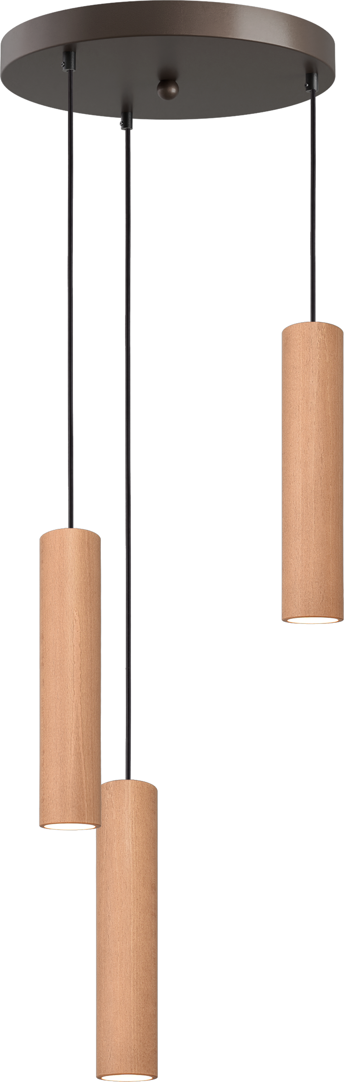 Tubino HL TUBINO 3-LIGHT NATURAL OAK, BASE CACAO Ø35CM,