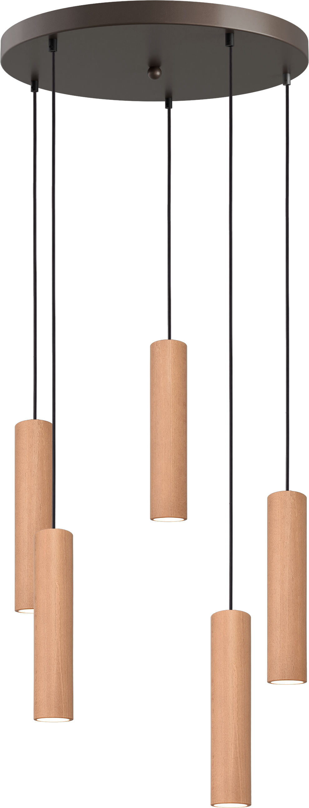 Tubino HL TUBINO 5-LIGHT NATURAL OAK, BASE CACAO Ø50CM,