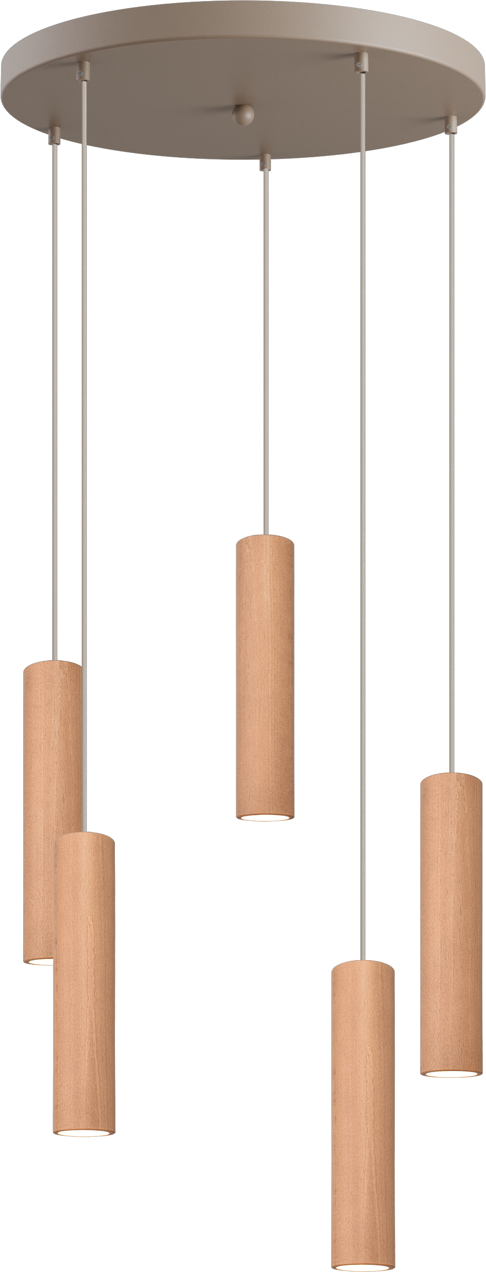 Tubino HL TUBINO 5-LIGHT NATURAL OAK, BASE BEIGE TERRA Ø50CM,