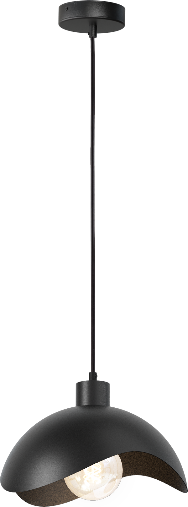 Volta HL VOLTA Ø30CM BLACK, CANOPY BLACK Ø10,8CM