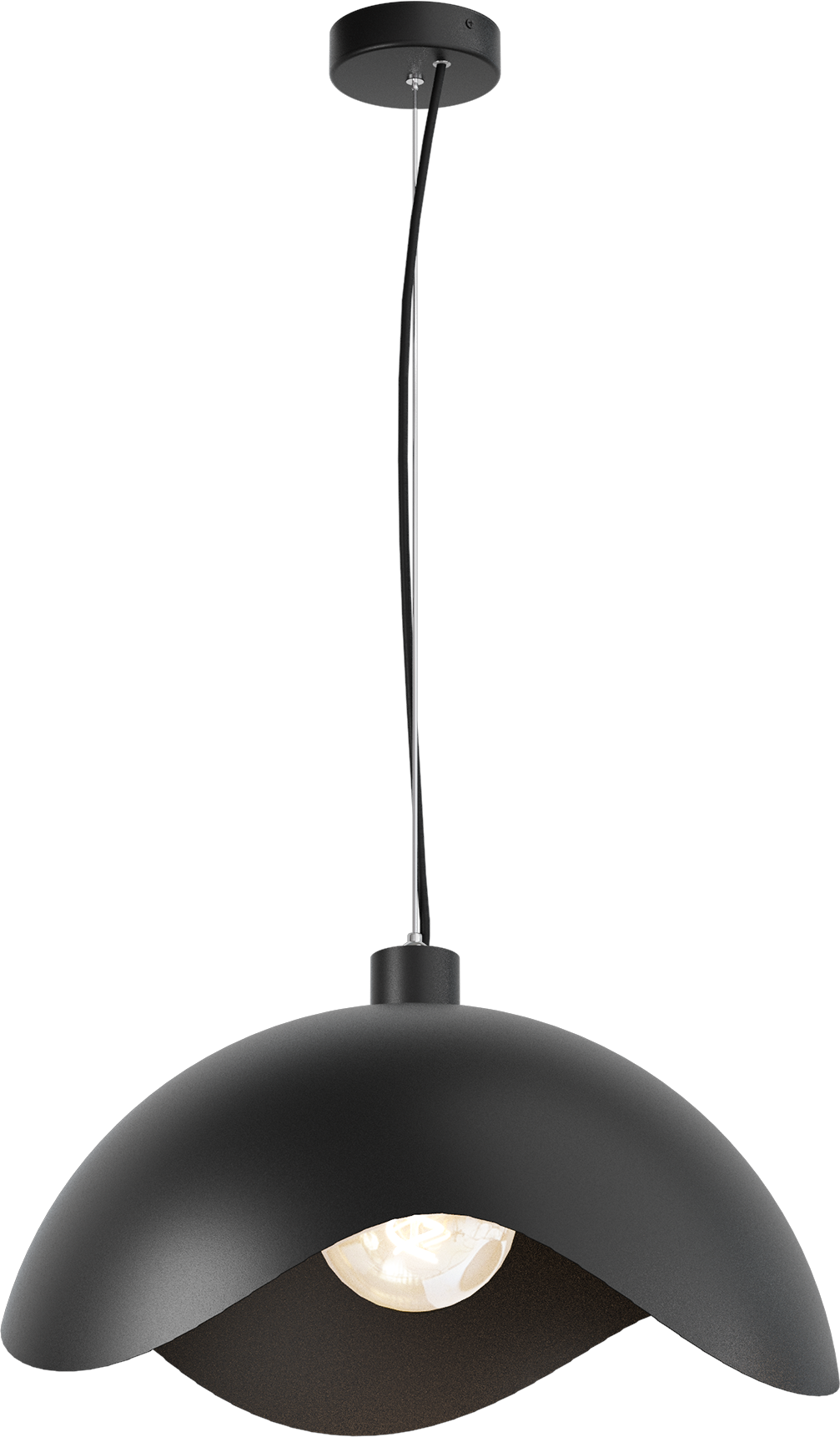 Volta HL VOLTA Ø50CM BLACK, CANOPY BLACK Ø10,8CM