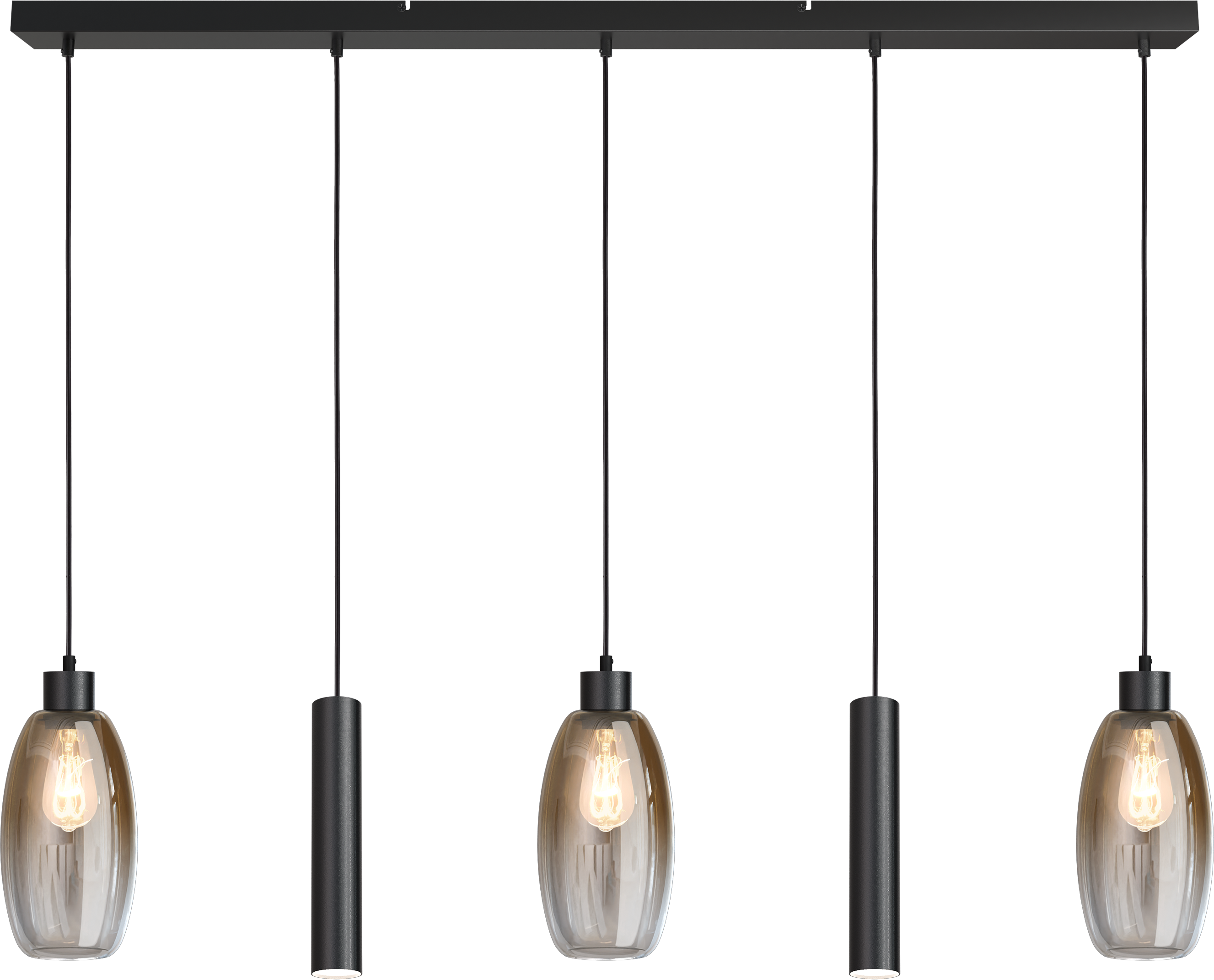 Olive HL OLIVE 5-LIGHT BLACK, BEAM BLACK 130X8CM