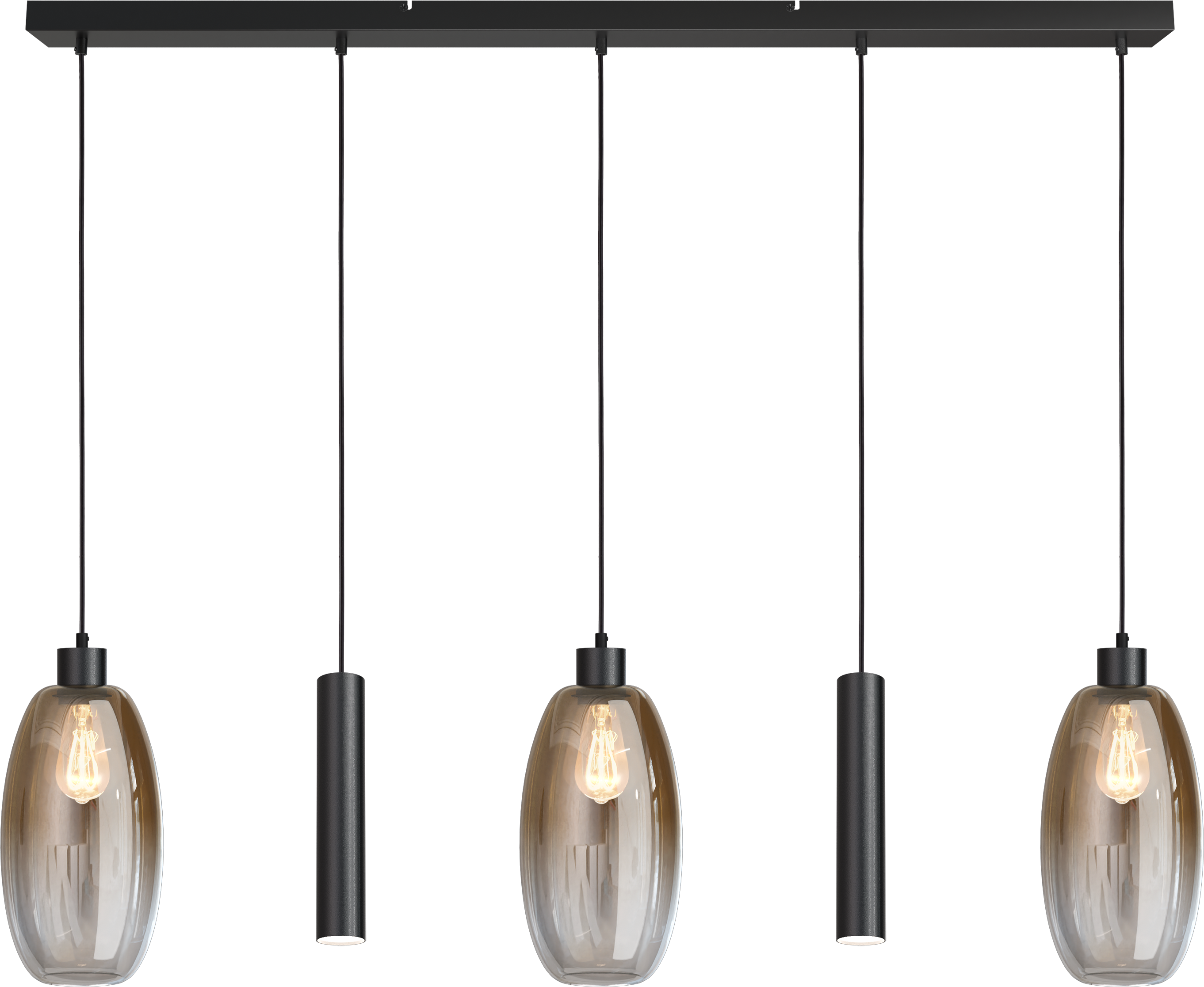 Olive HL OLIVE 5-LIGHT BLACK, BEAM BLACK 130X8CM