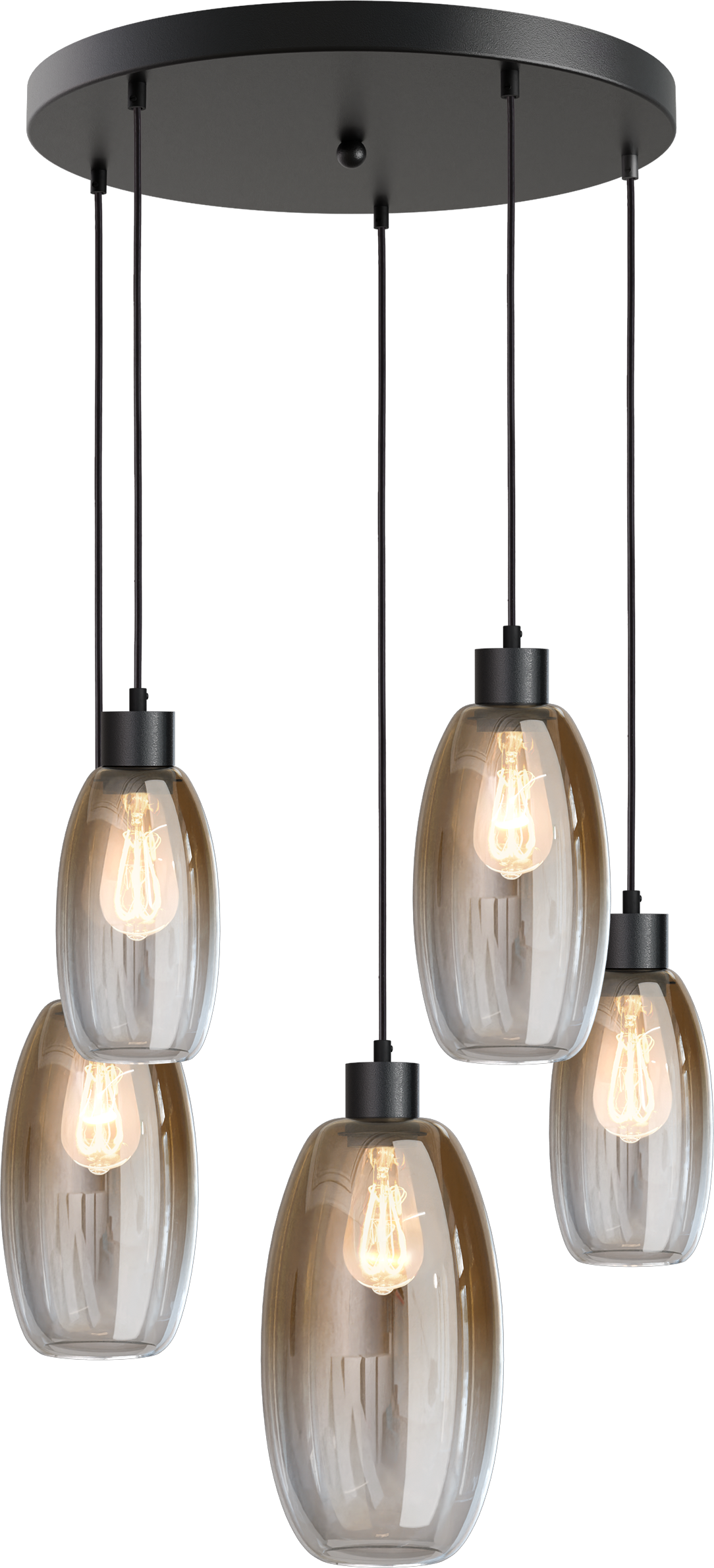 Olive HL OLIVE 5-LIGHT BLACK, BASE BLACK Ø50CM