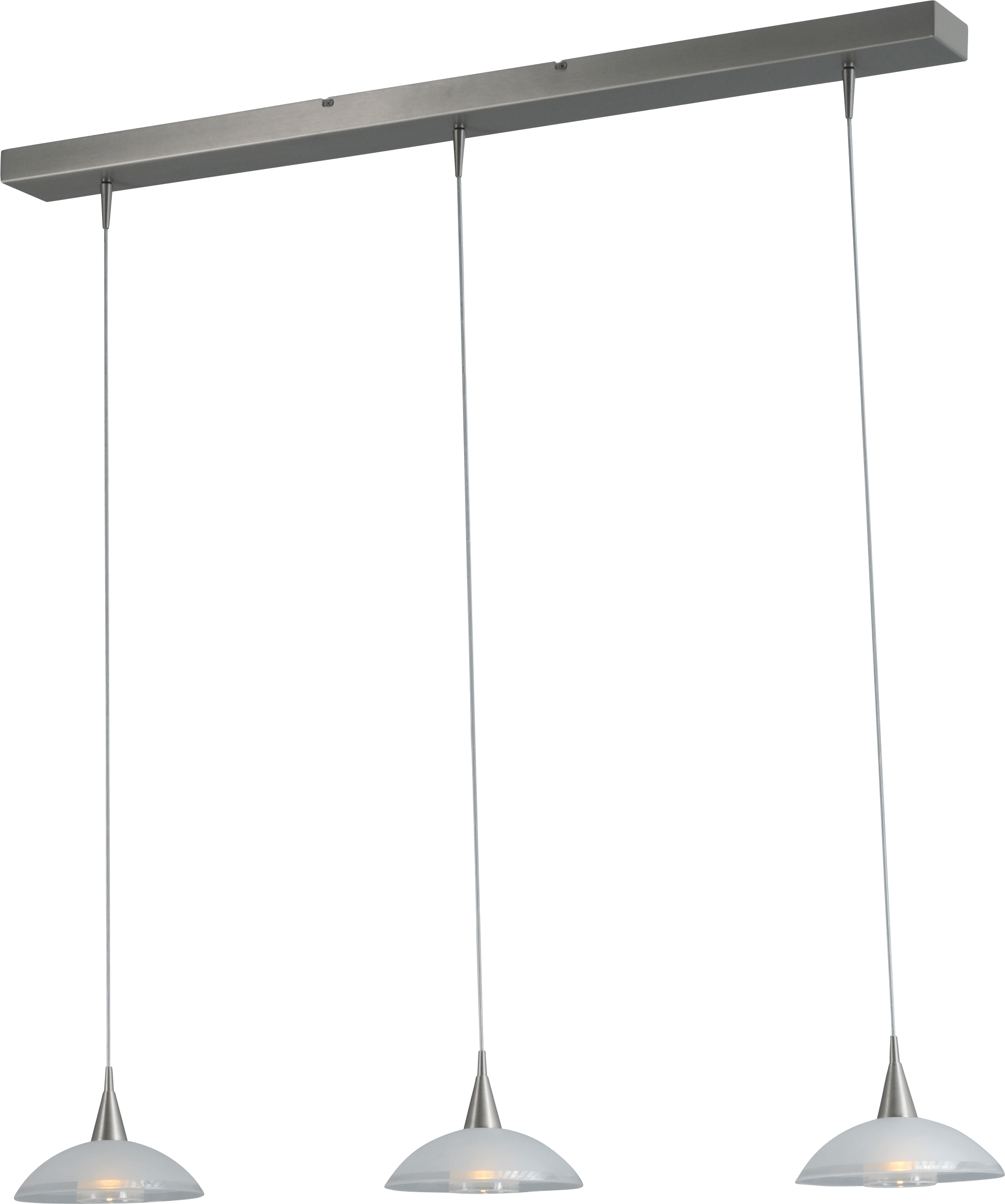 Melani HL MELANI 3-LIGHT, GLASS Ø18CM, BEAM MATT NICKEL 100X8CM
