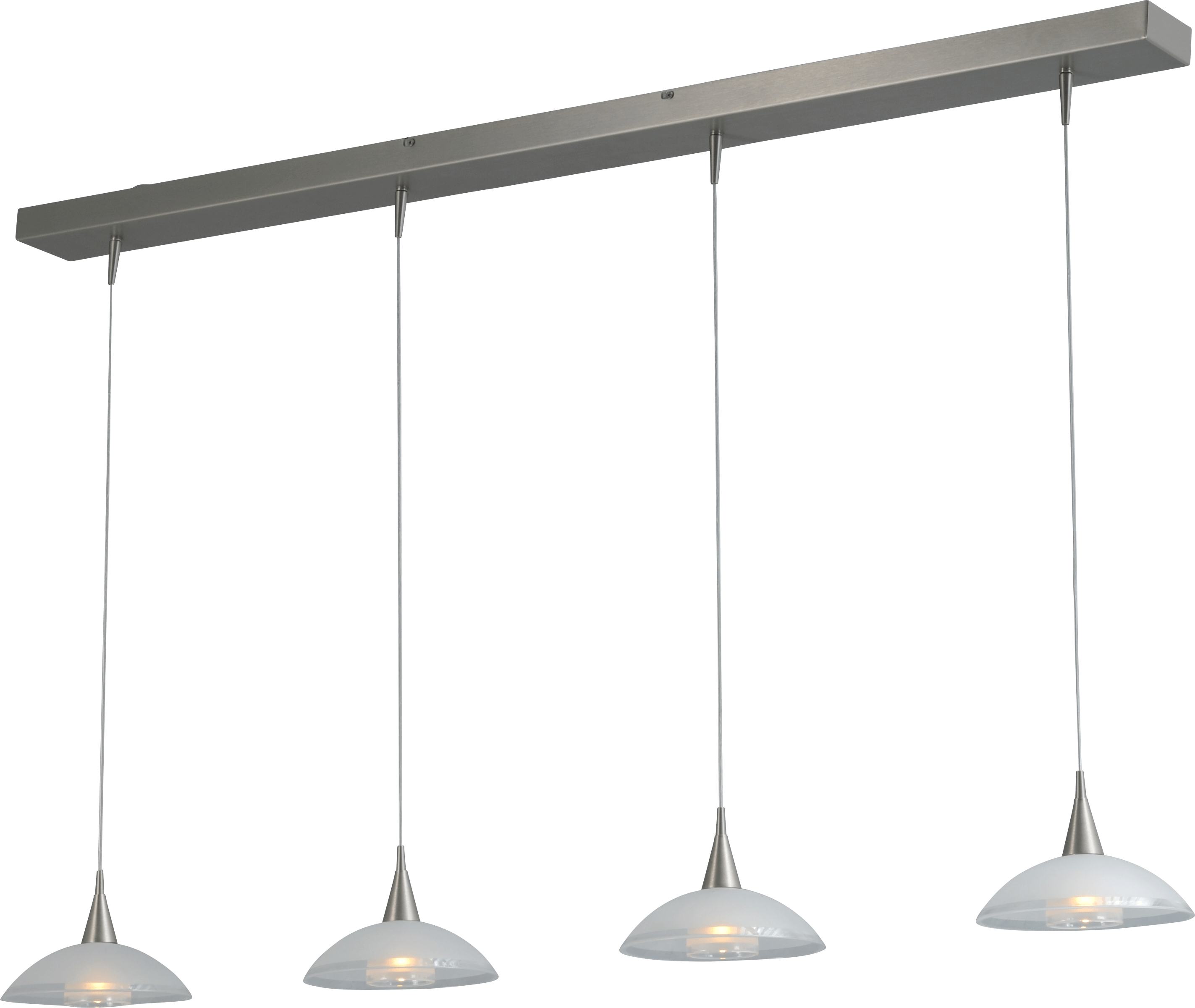 Melani HL MELANI 4-LIGHT, GLASS Ø18CM, BEAM MATT NICKEL 130X8CM
