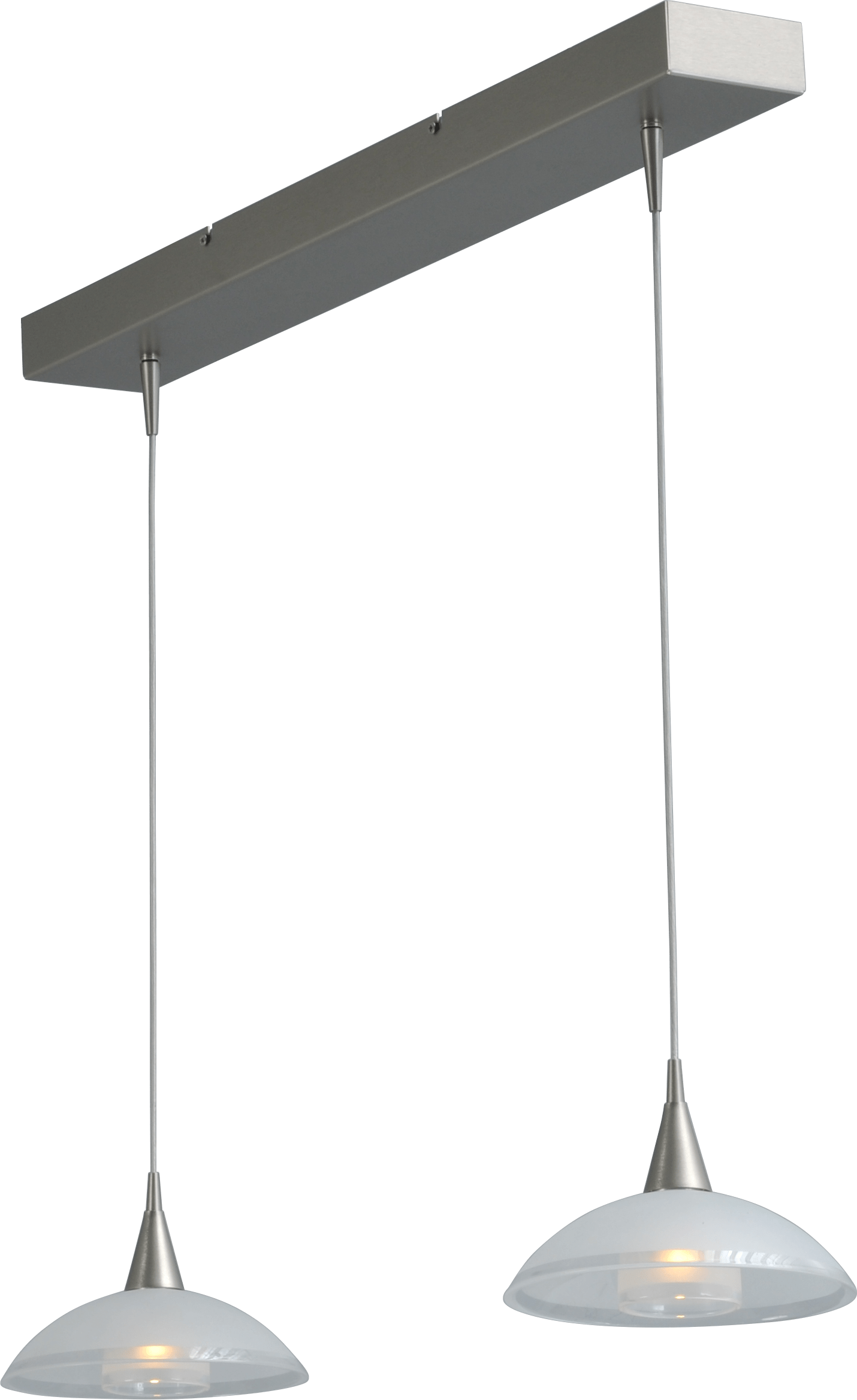 Melani HL MELANI 2-LIGHT, GLASS Ø18CM, BEAM MATT NICKEL 70X9CM