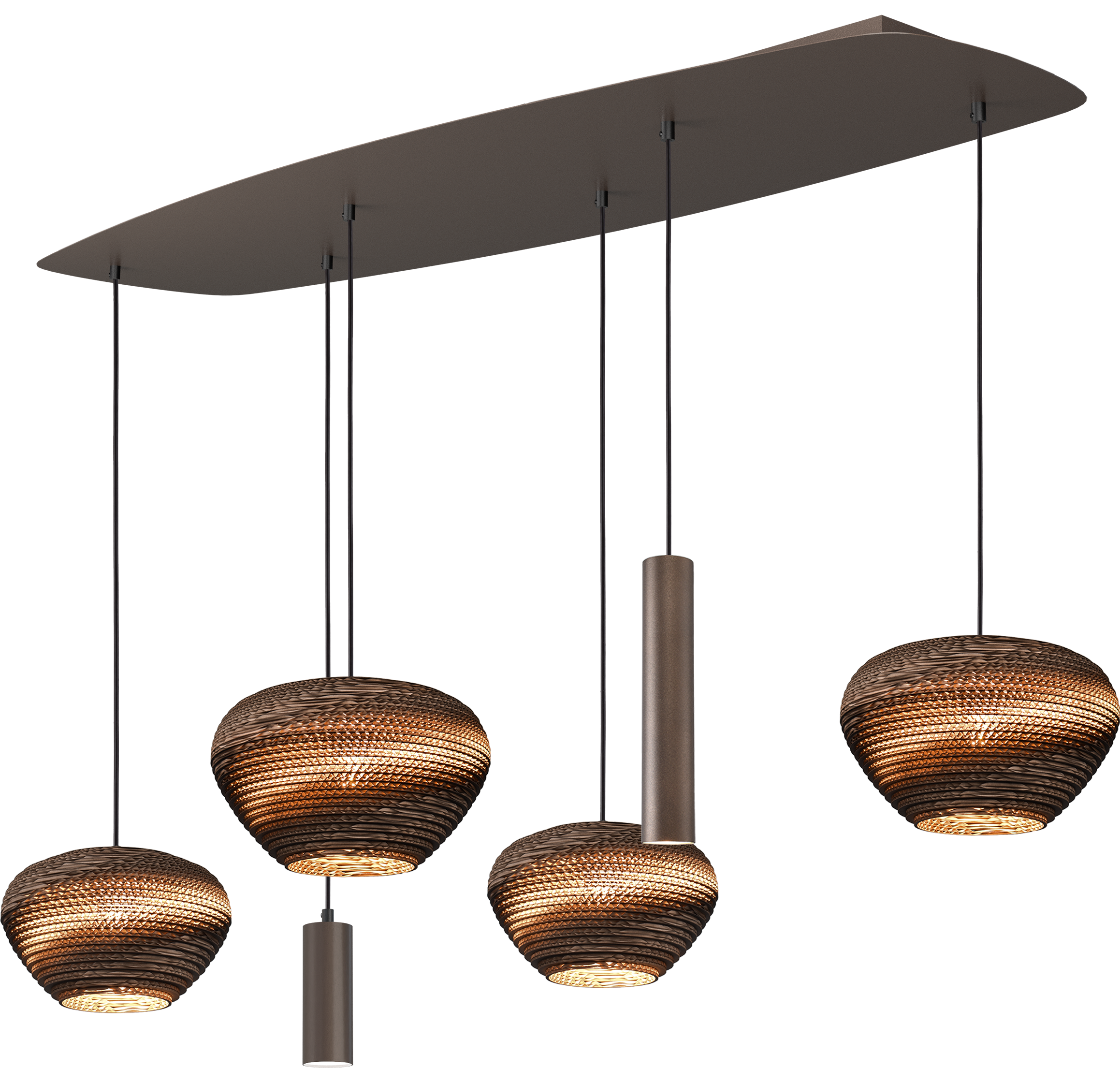 Carta Trendy HL CARTA TRENDY 6-LIGHT CACAO, BEAM DANISH OVAL CACAO 140X45CM