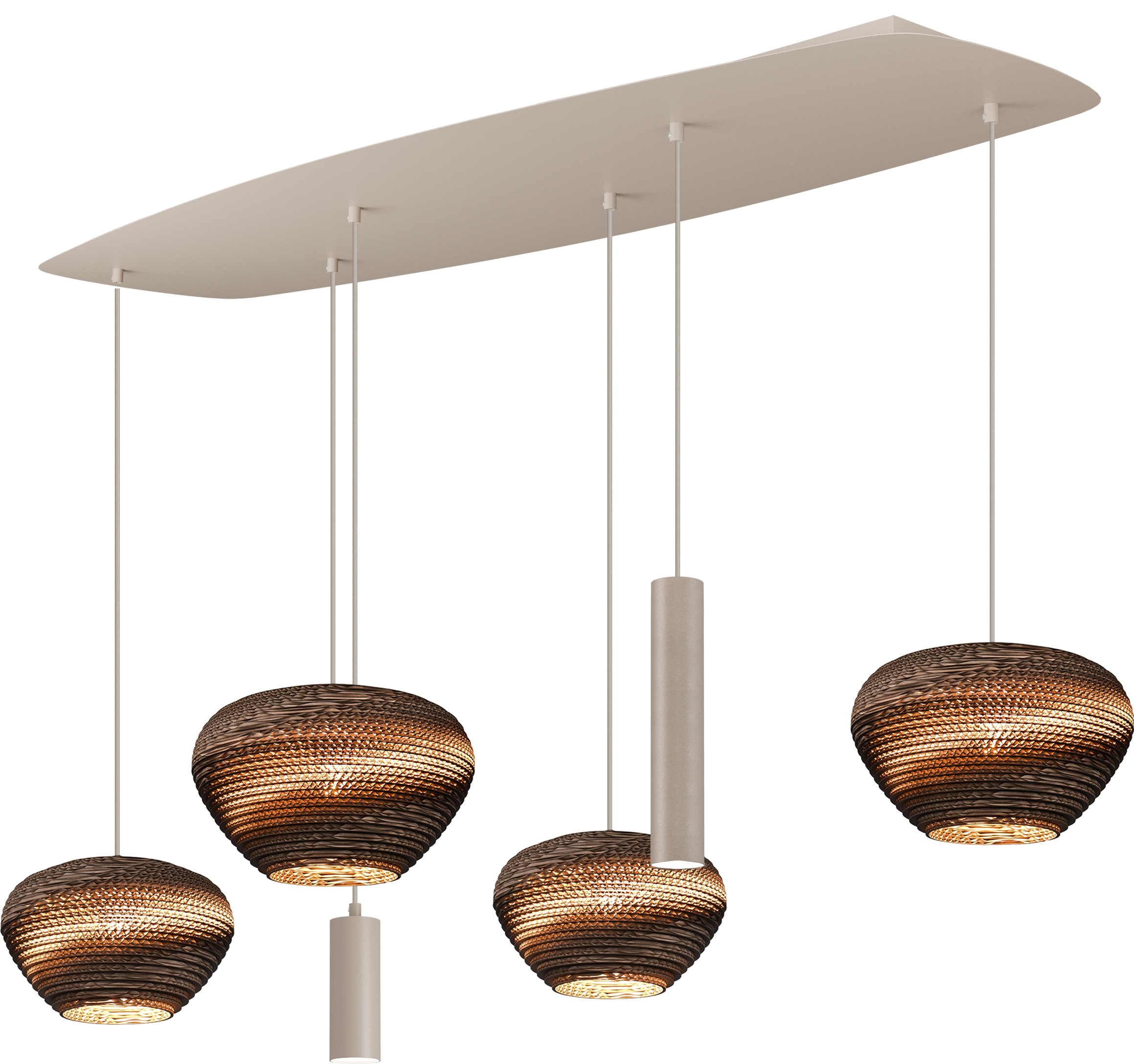 Carta Trendy HL CARTA TRENDY 6-LIGHT BEIGE TERRA, BEAM DANISH OVAL BEIGE TERRA 140X45CM