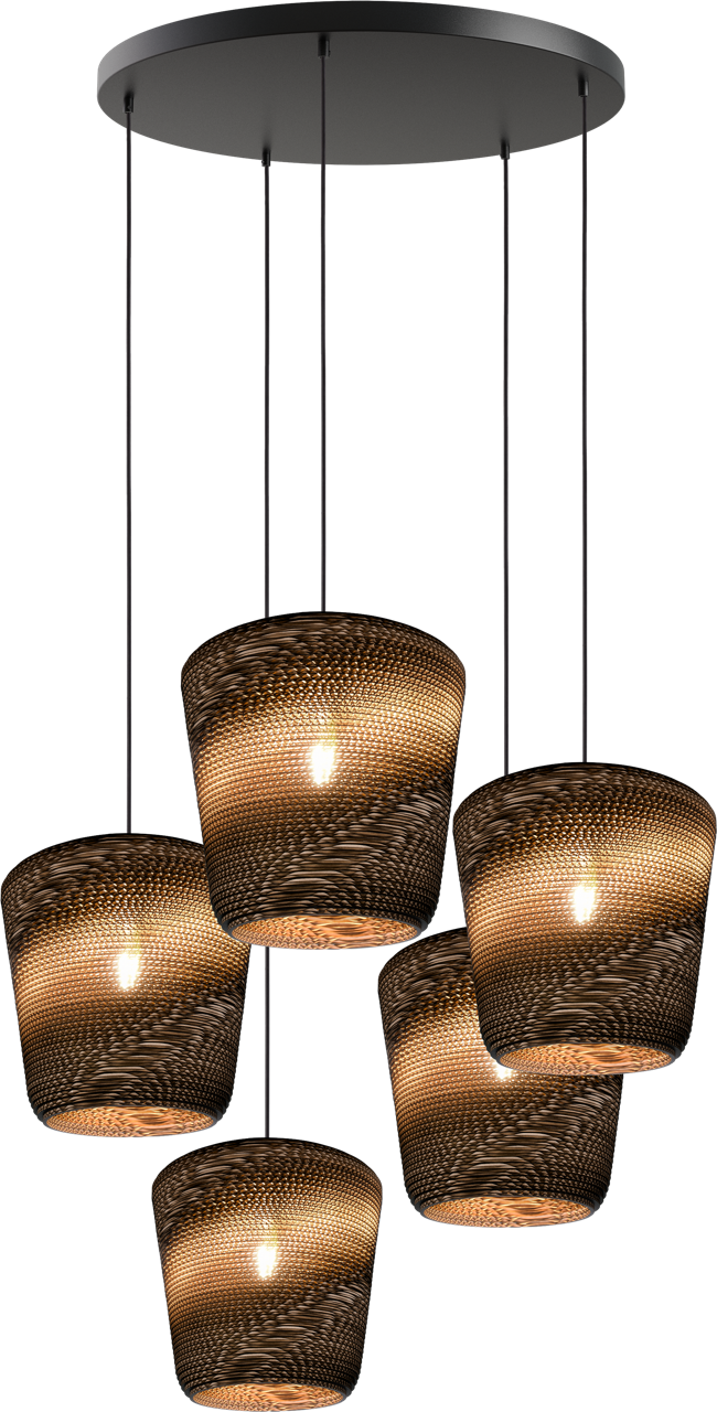 Carta Moody HL CARTA MOODY 5-LIGHT BLACK, BASE BLACK Ø70CM