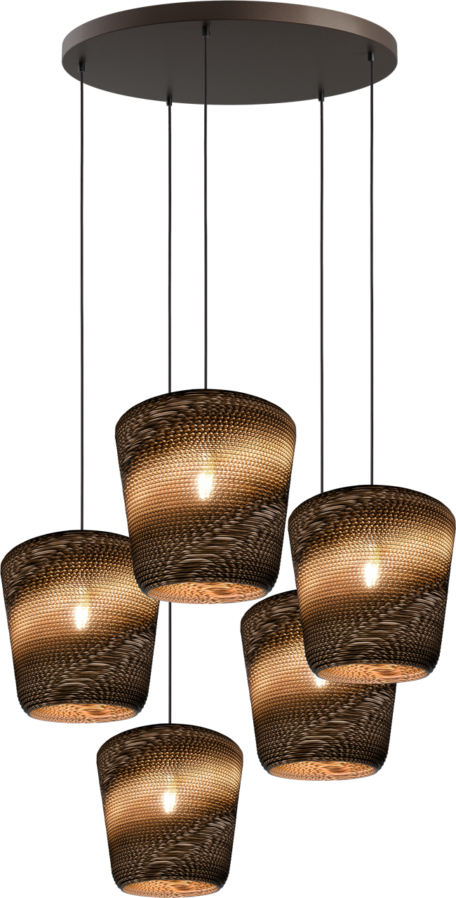 Carta Moody HL CARTA MOODY 5-LIGHT CACAO, BASE CACAO Ø70CM